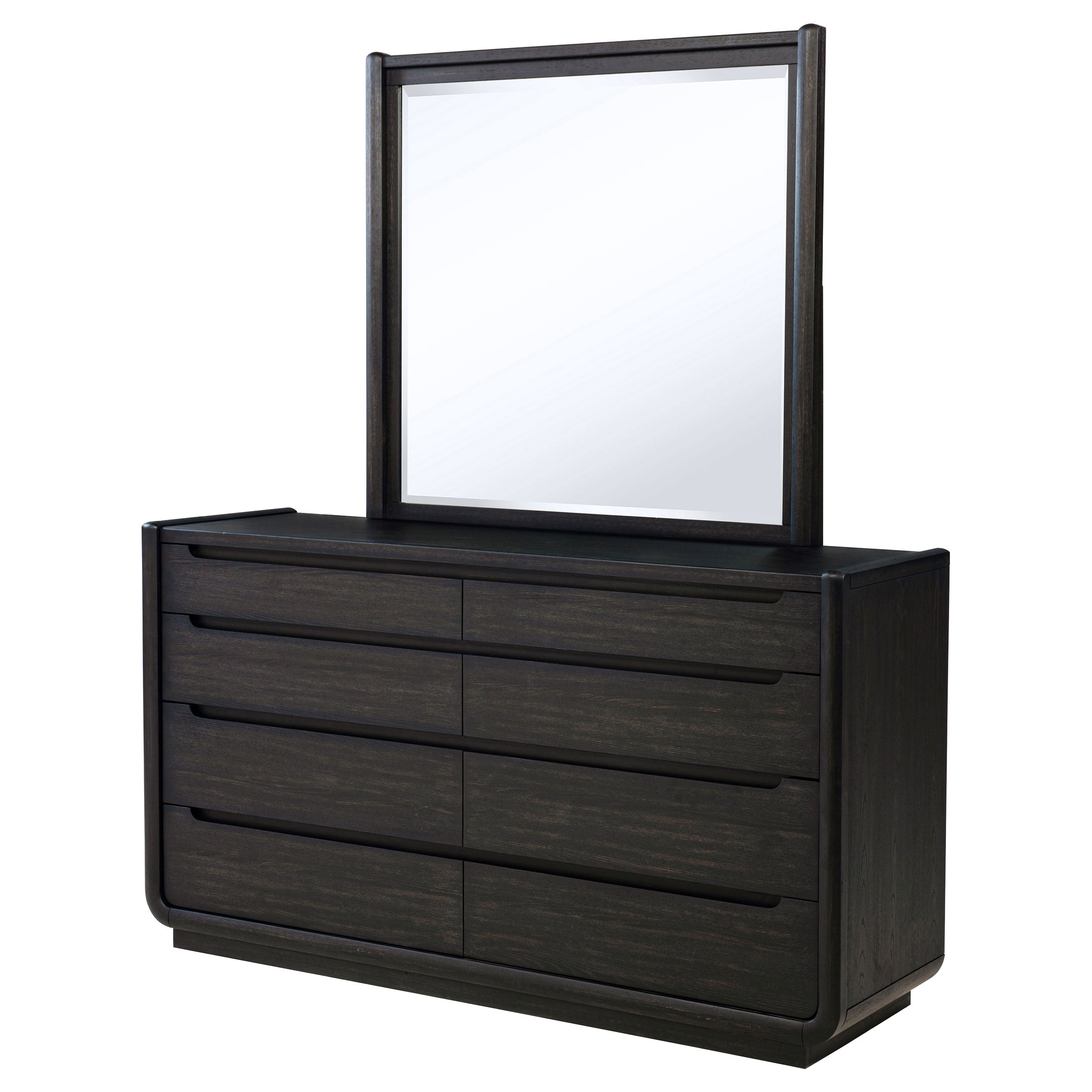 Leandro 8-drawer Bedroom Dresser with Mirror Burnished Black — view 4