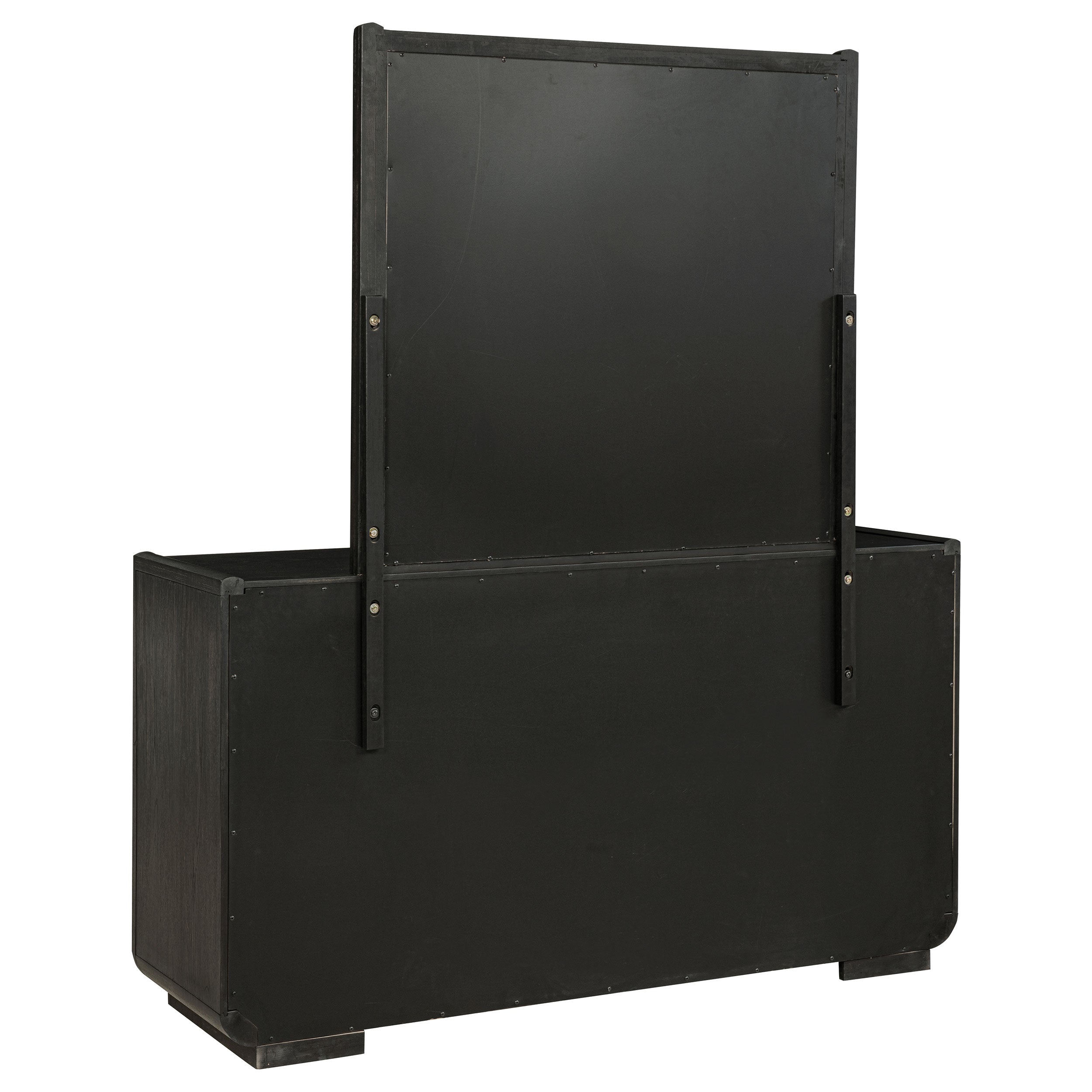 Leandro 8-drawer Bedroom Dresser with Mirror Burnished Black — view 6