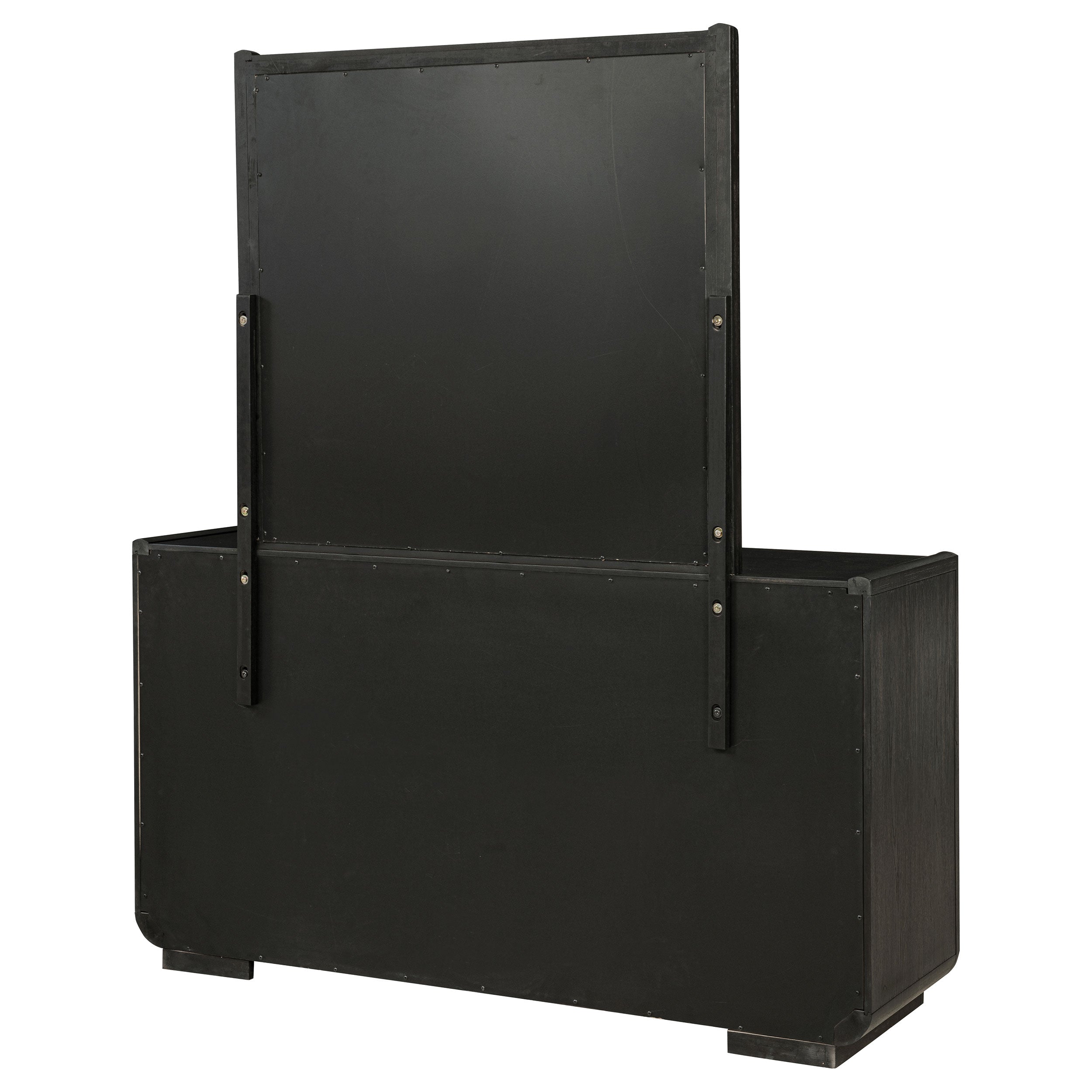 Leandro 8-drawer Bedroom Dresser with Mirror Burnished Black — view 8