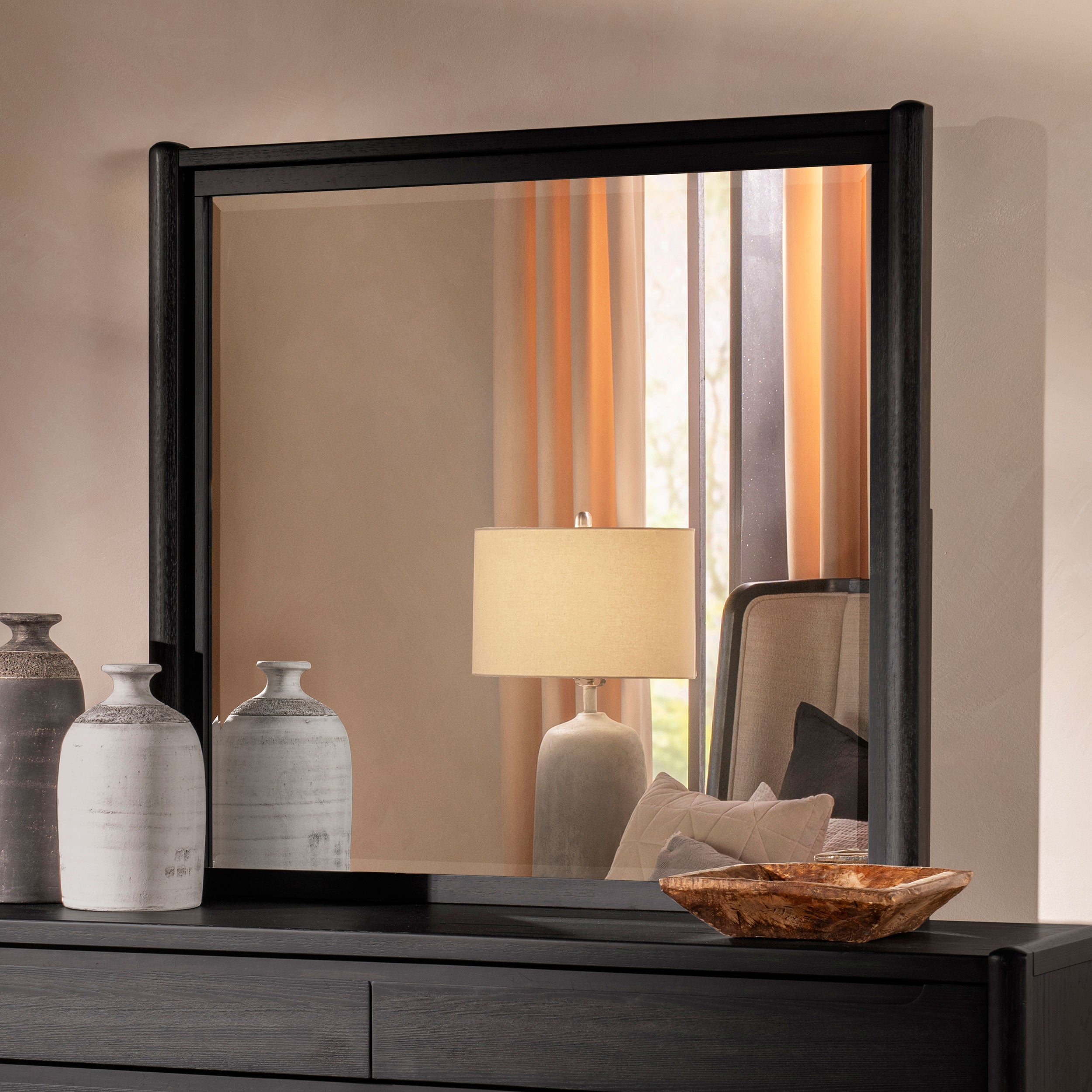 Leandro Dresser Mirror Burnished Black — view 2