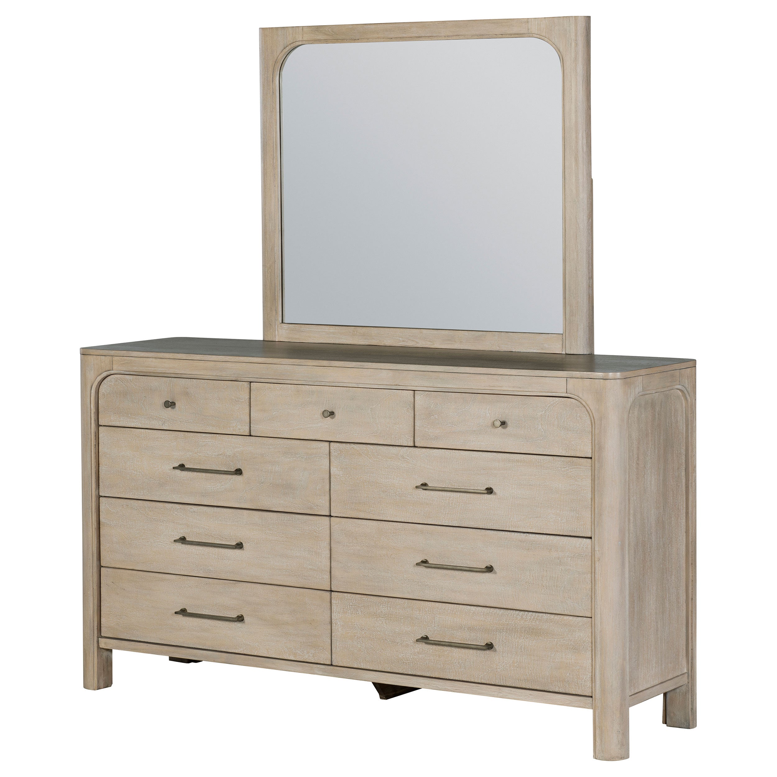 Solano 9-drawer Bedroom Dresser with Mirror Weathered Mango — view 4