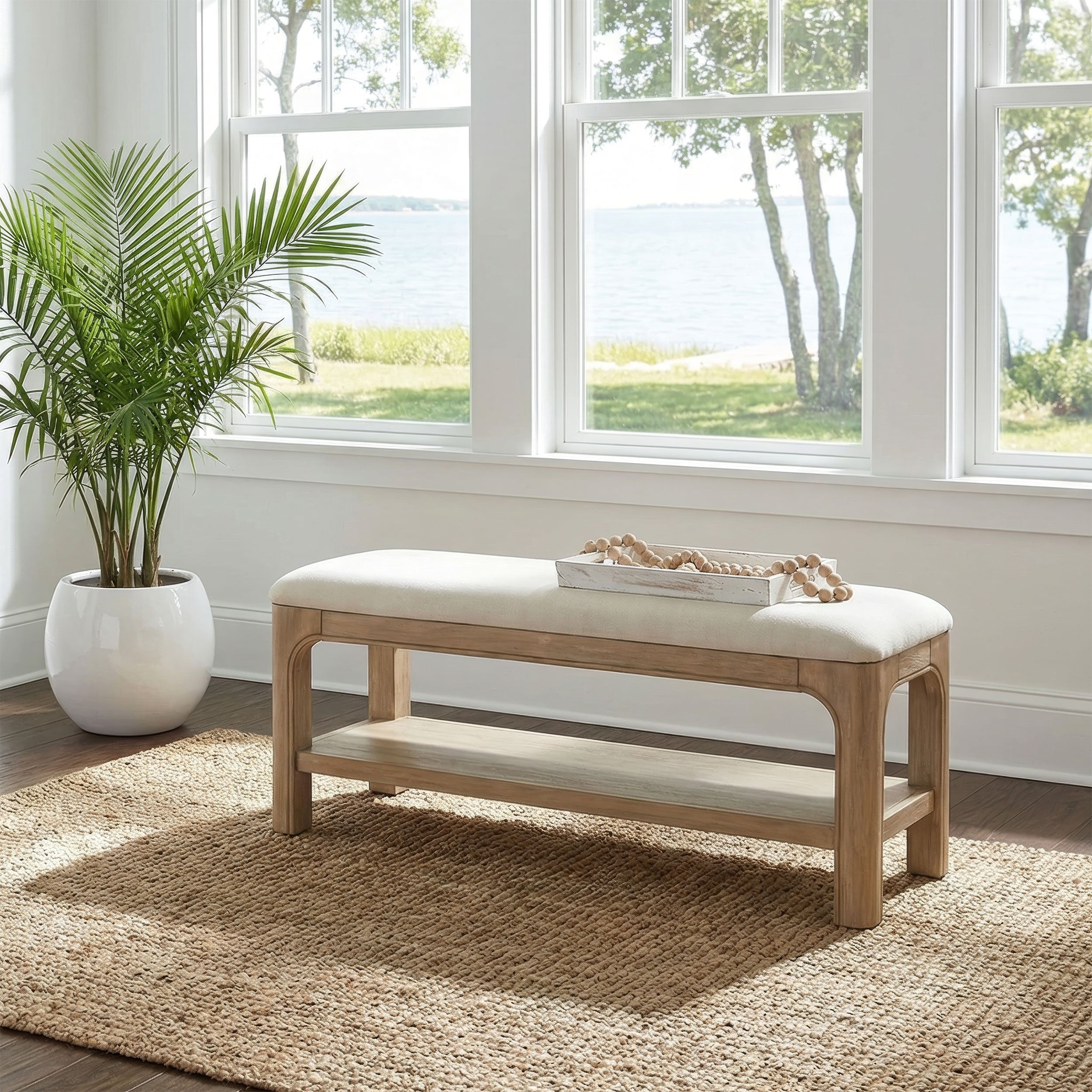 Solano 52-inch Bedroom Bed End Bench Weathered Mango — view 2