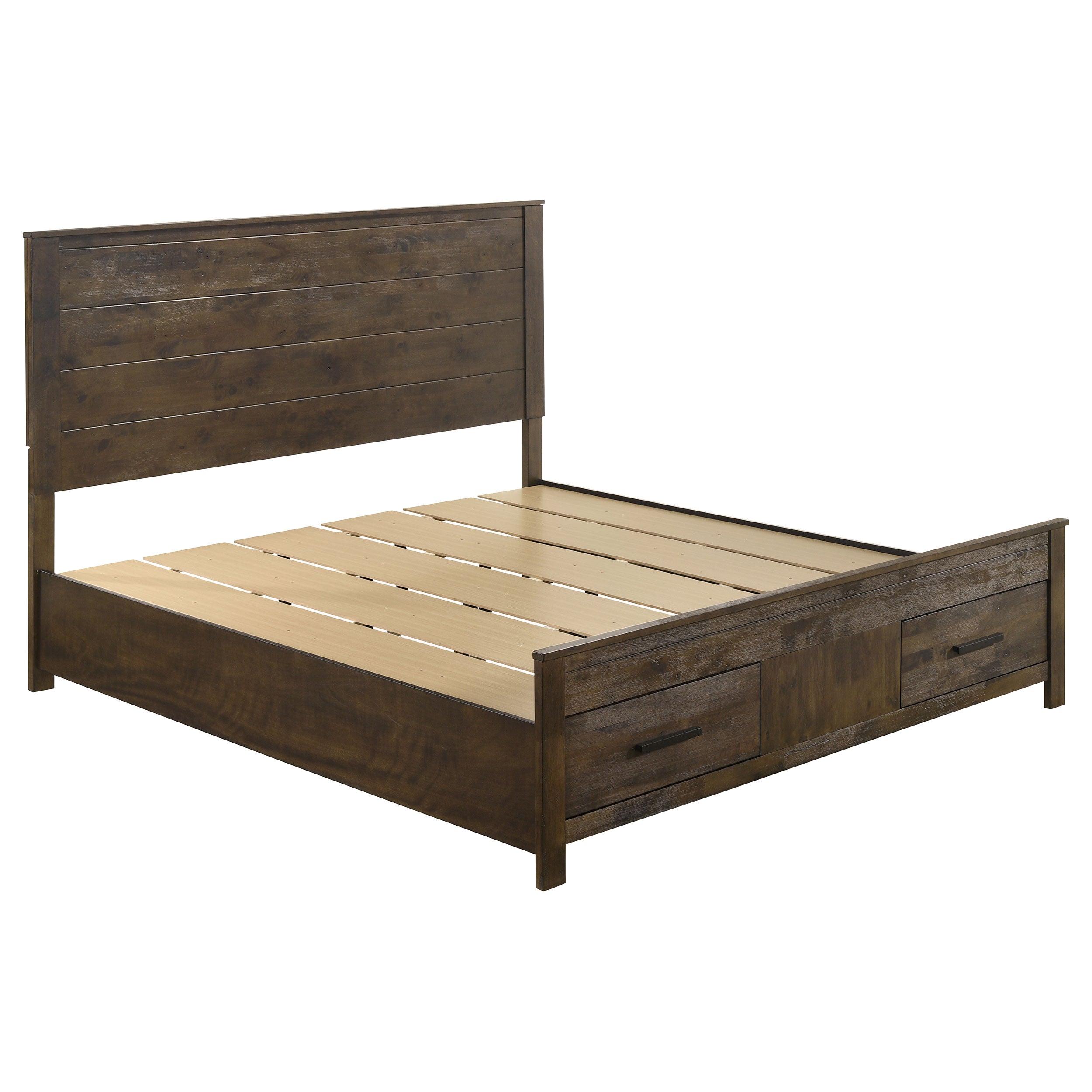Woodmont Eastern King Storage Bed Rustic Golden Brown — view 1