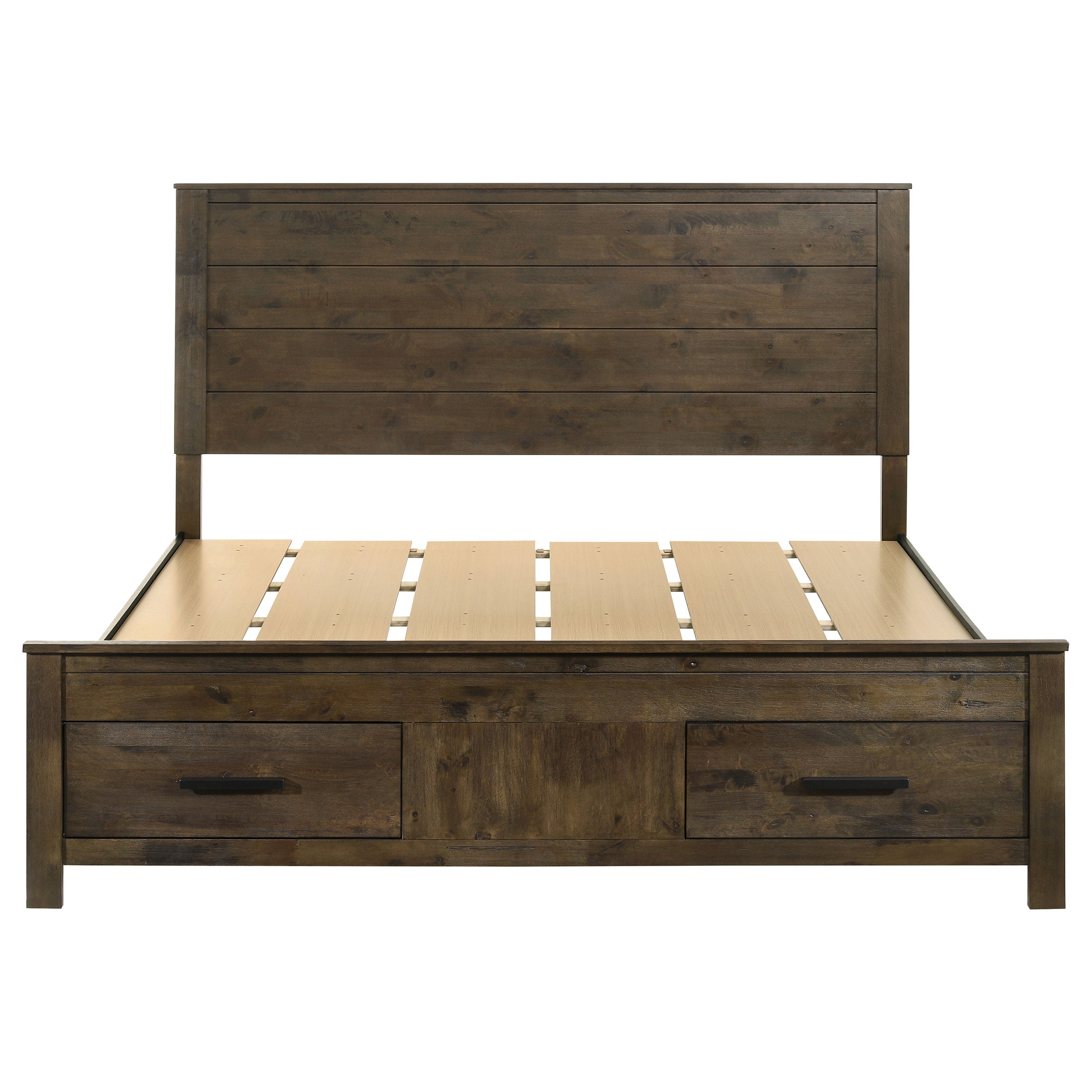 Woodmont Eastern King Storage Bed Rustic Golden Brown — view 4