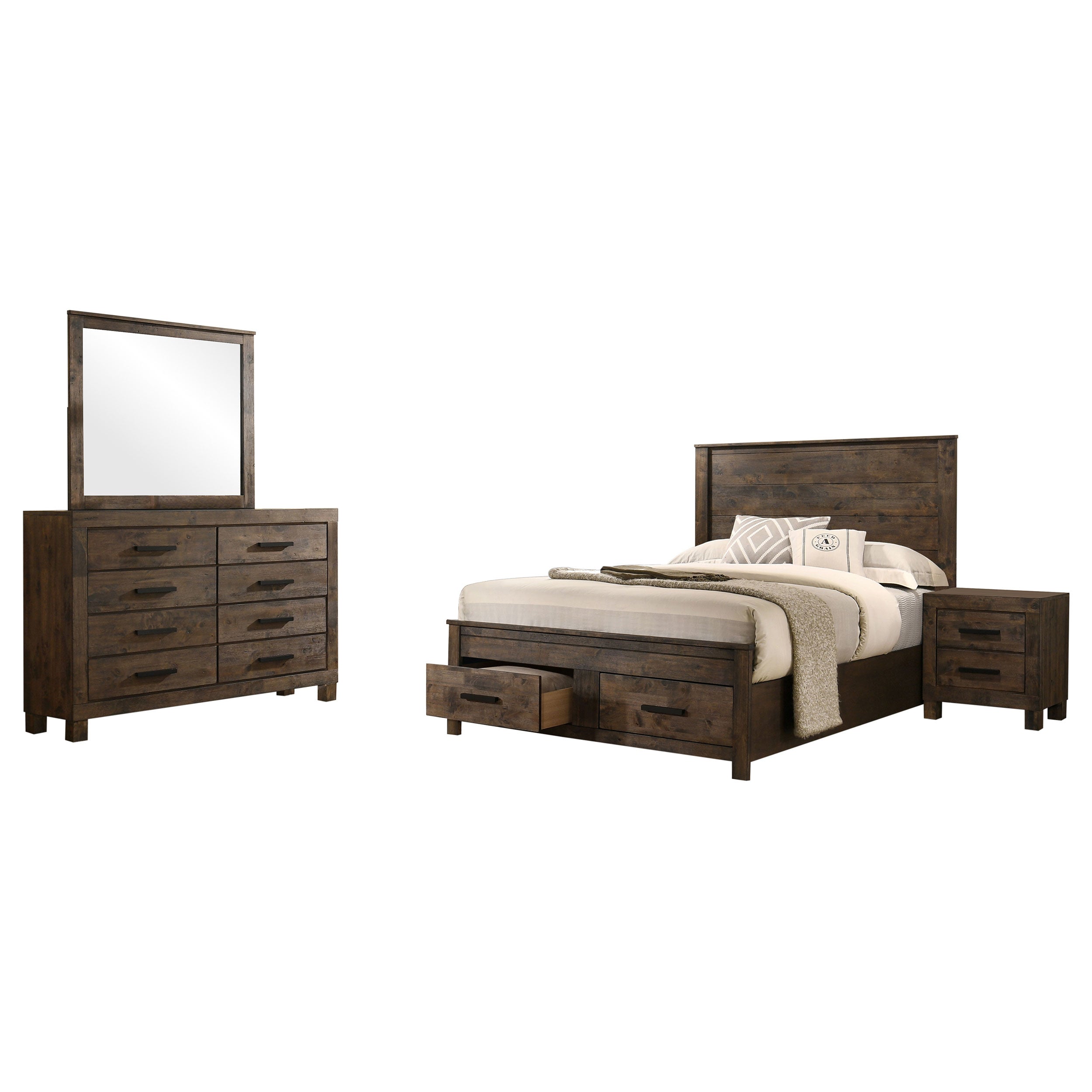 Woodmont 4-piece California King Bedroom Set Golden Brown — view 2