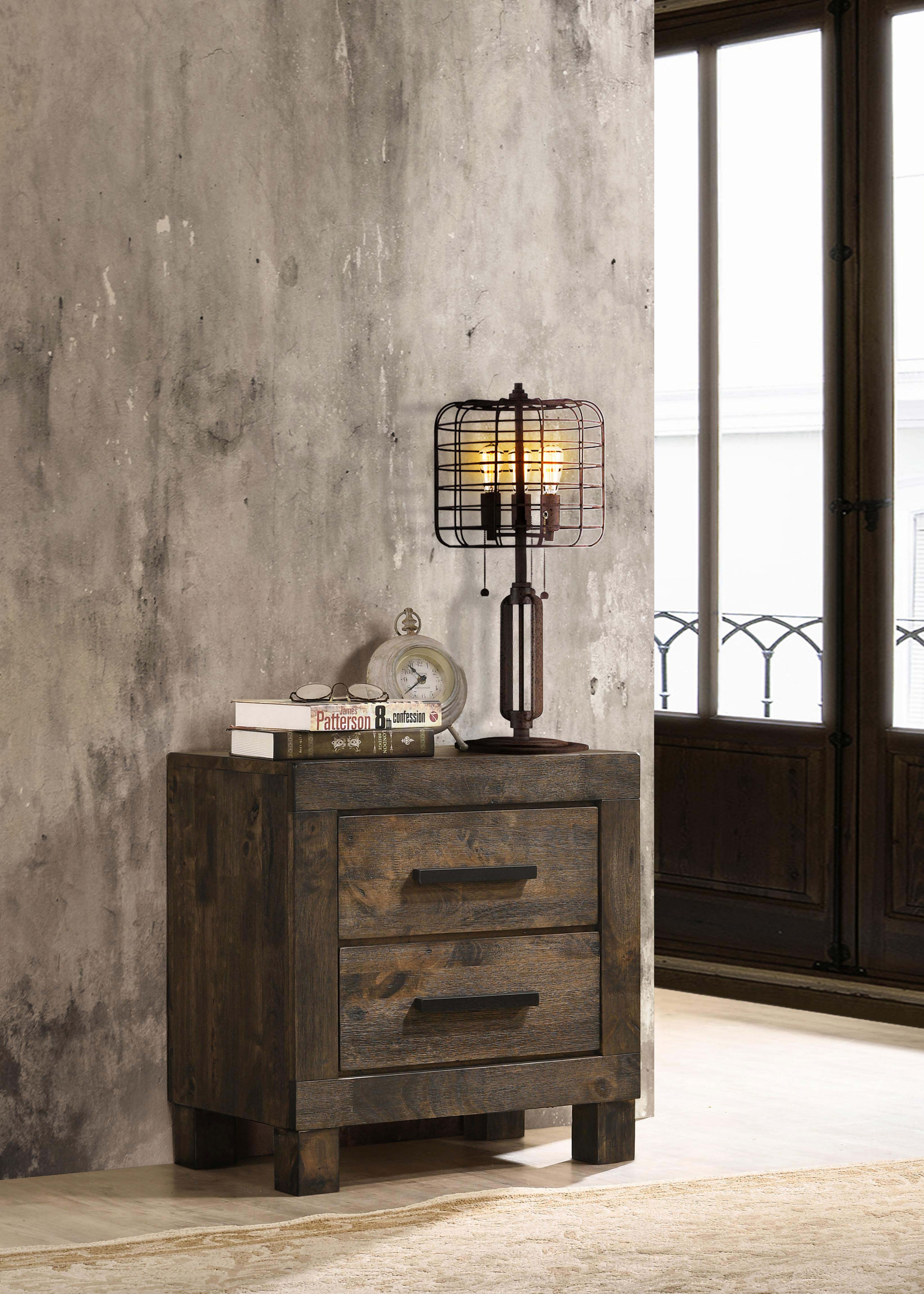 Woodmont 2-drawer Nightstand Rustic Golden Brown — view 2