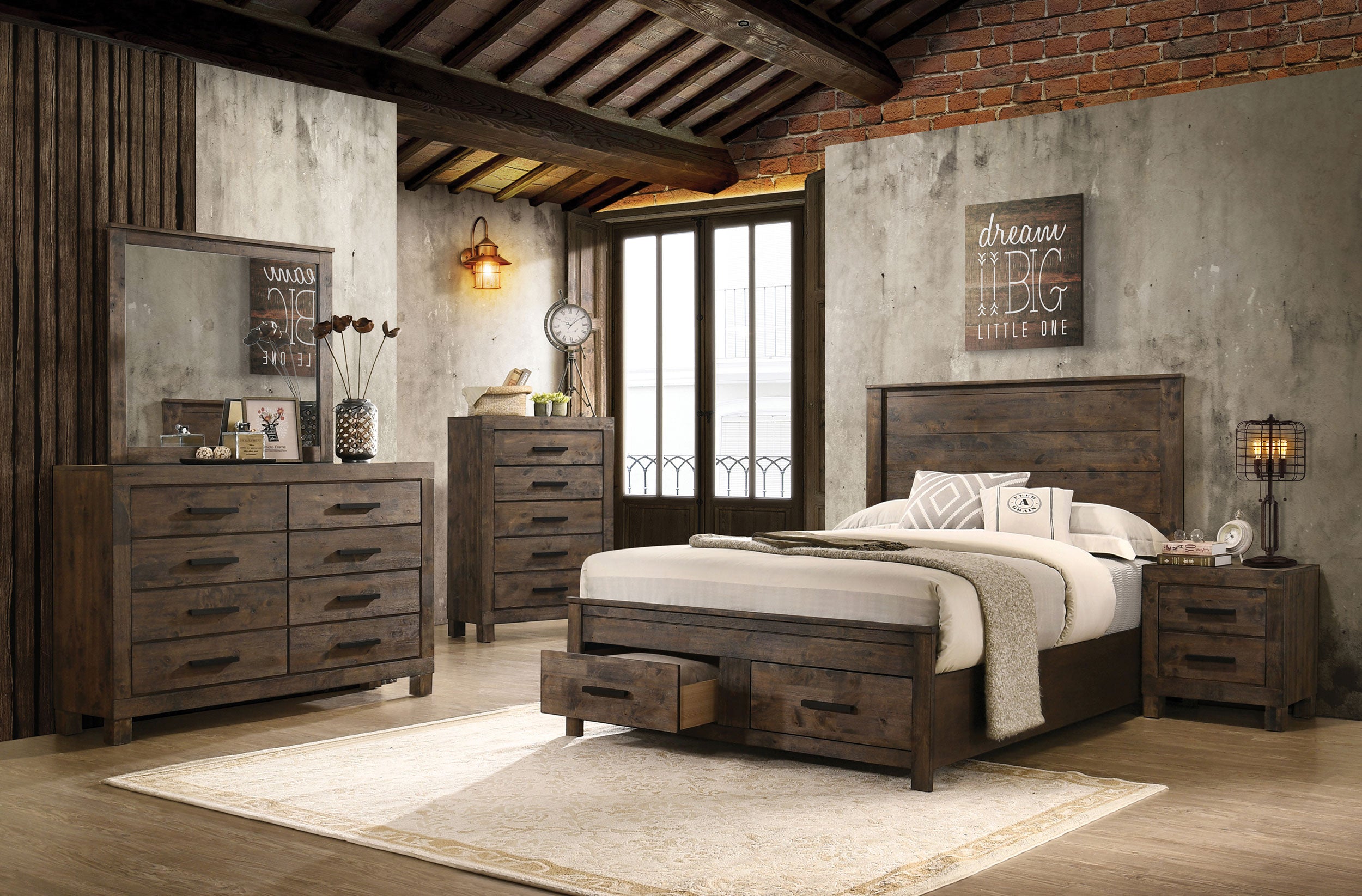 Woodmont 2-drawer Nightstand Rustic Golden Brown — view 12