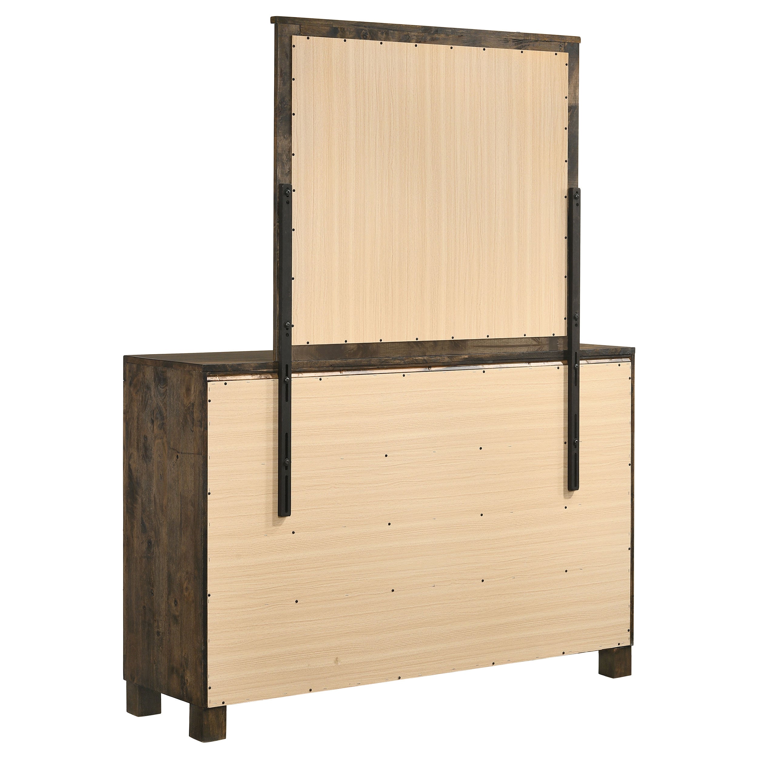 Woodmont 8-drawer Dresser with Mirror Rustic Golden Brown — view 6