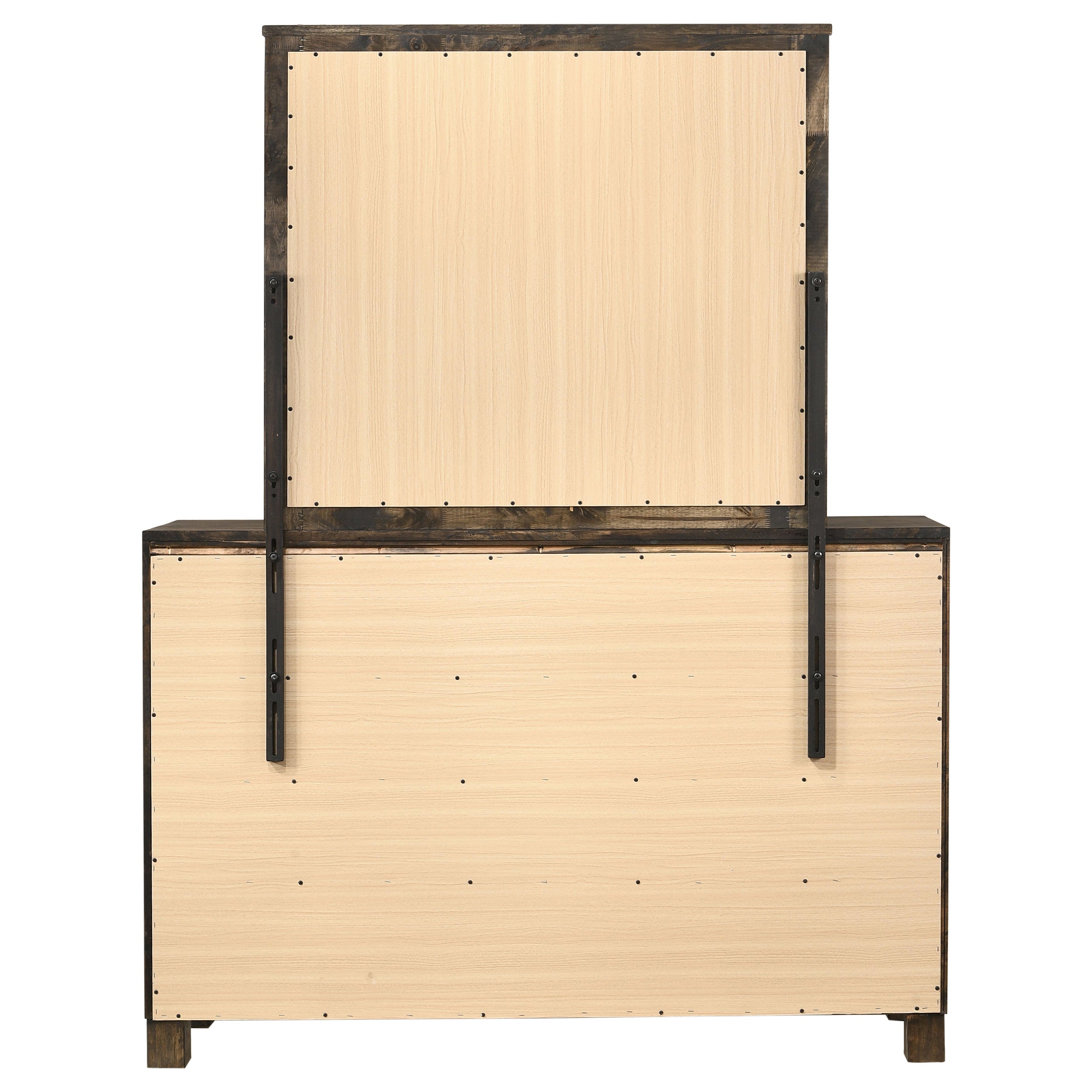 Woodmont 8-drawer Dresser with Mirror Rustic Golden Brown — view 7