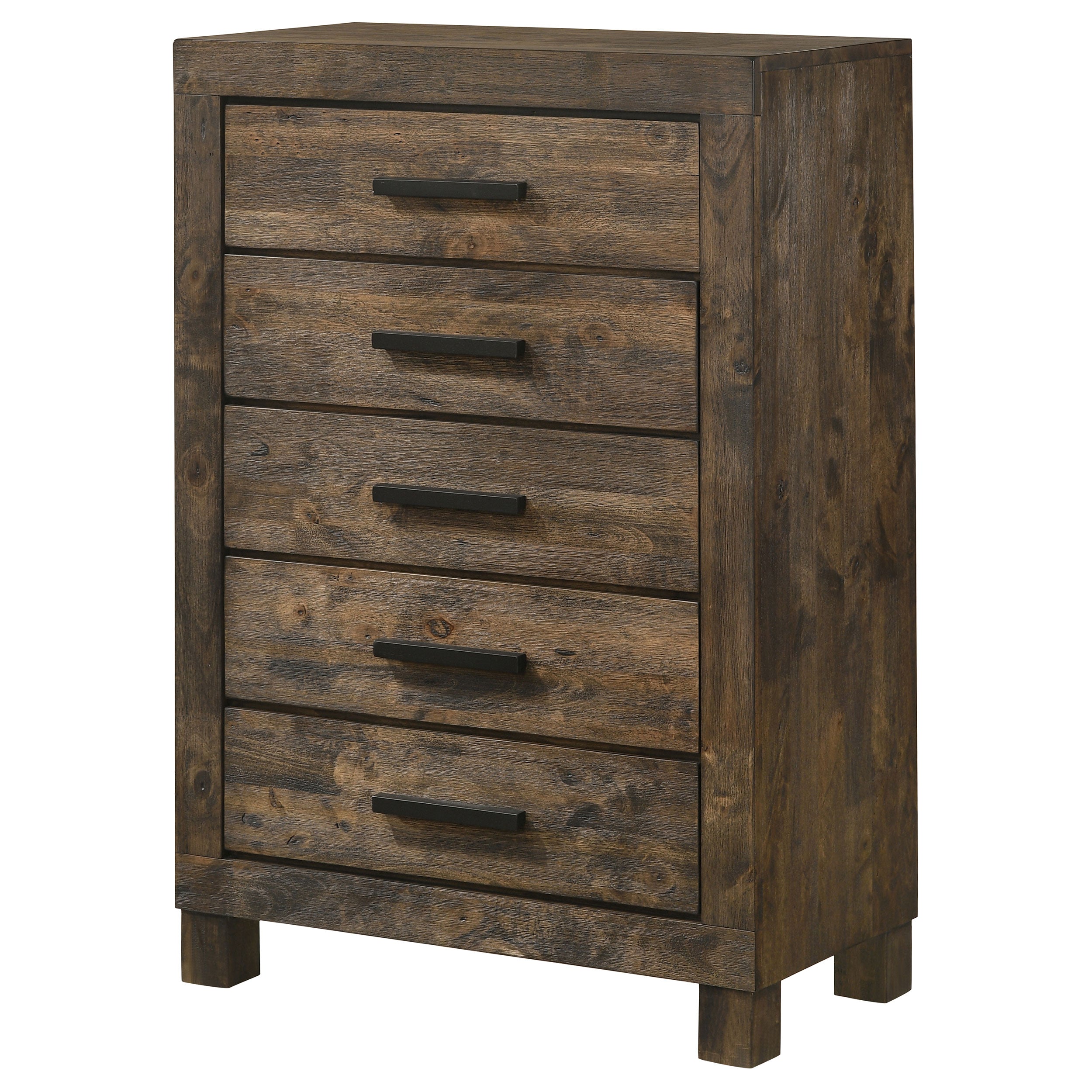 Woodmont 5-drawer Bedroom Chest Rustic Golden Brown — view 4