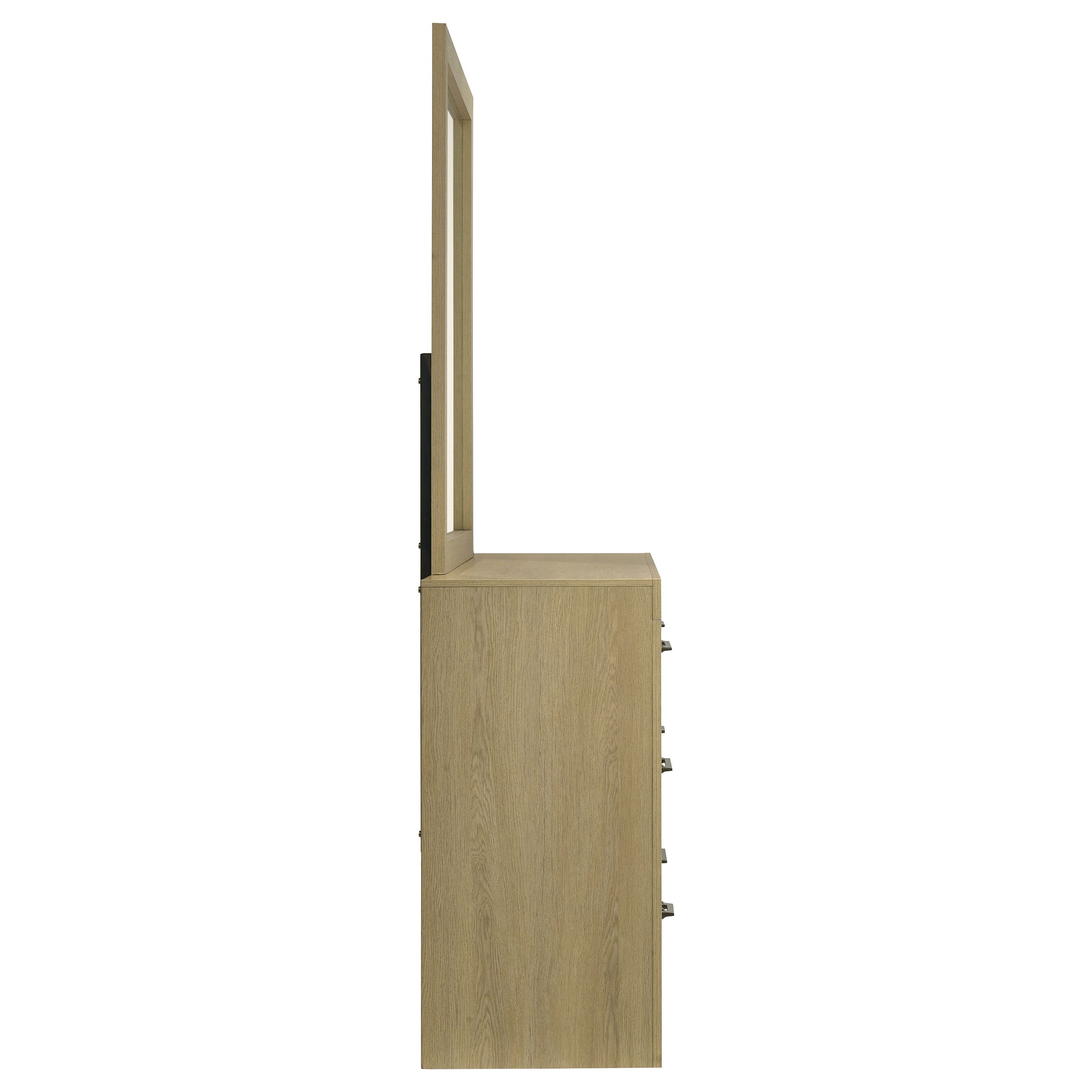 Hendricks 6-drawer Bedroom Dresser and Mirror Light Oak — view 8