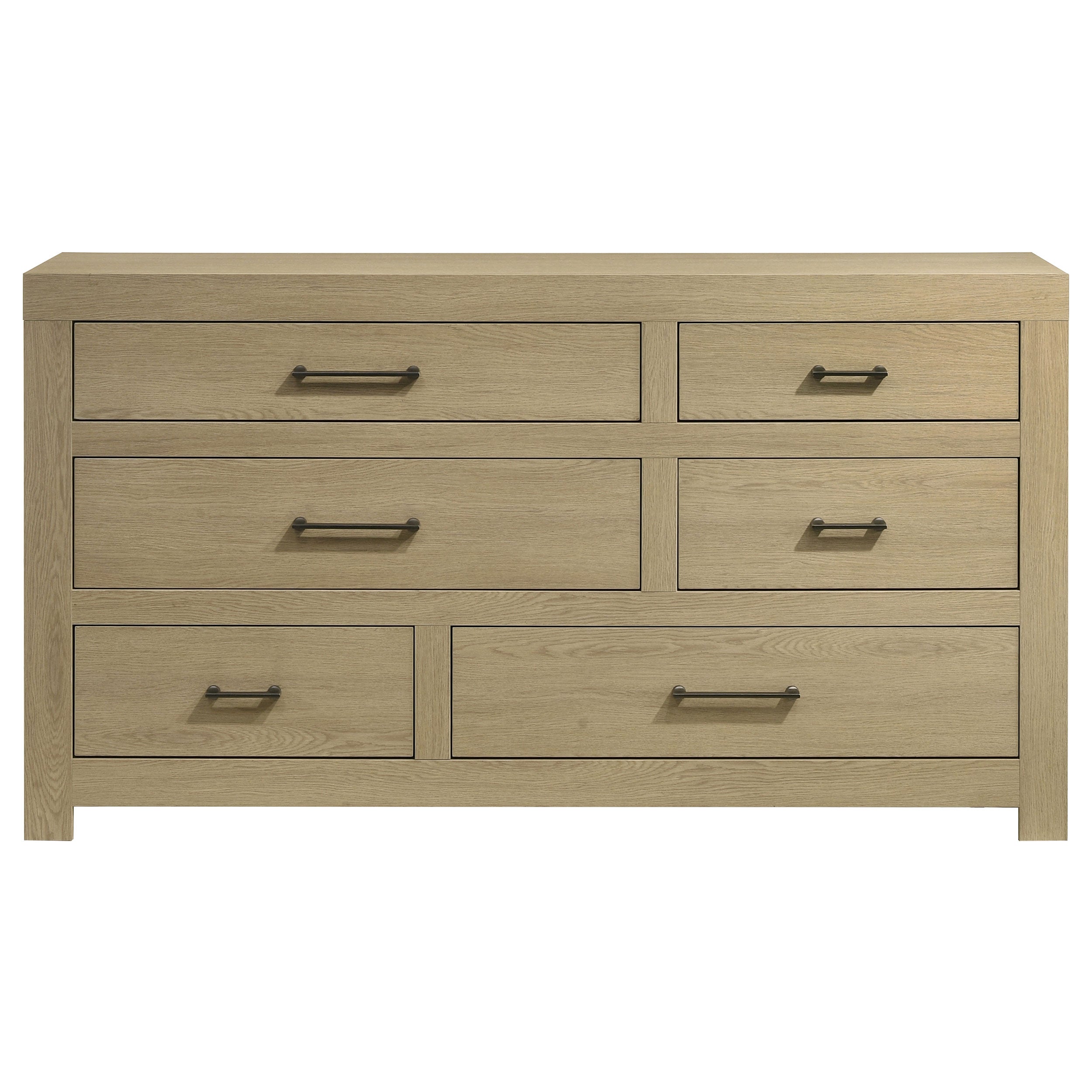 Hendricks 6-drawer Bedroom Dresser Storage Cabinet Light Oak — view 2