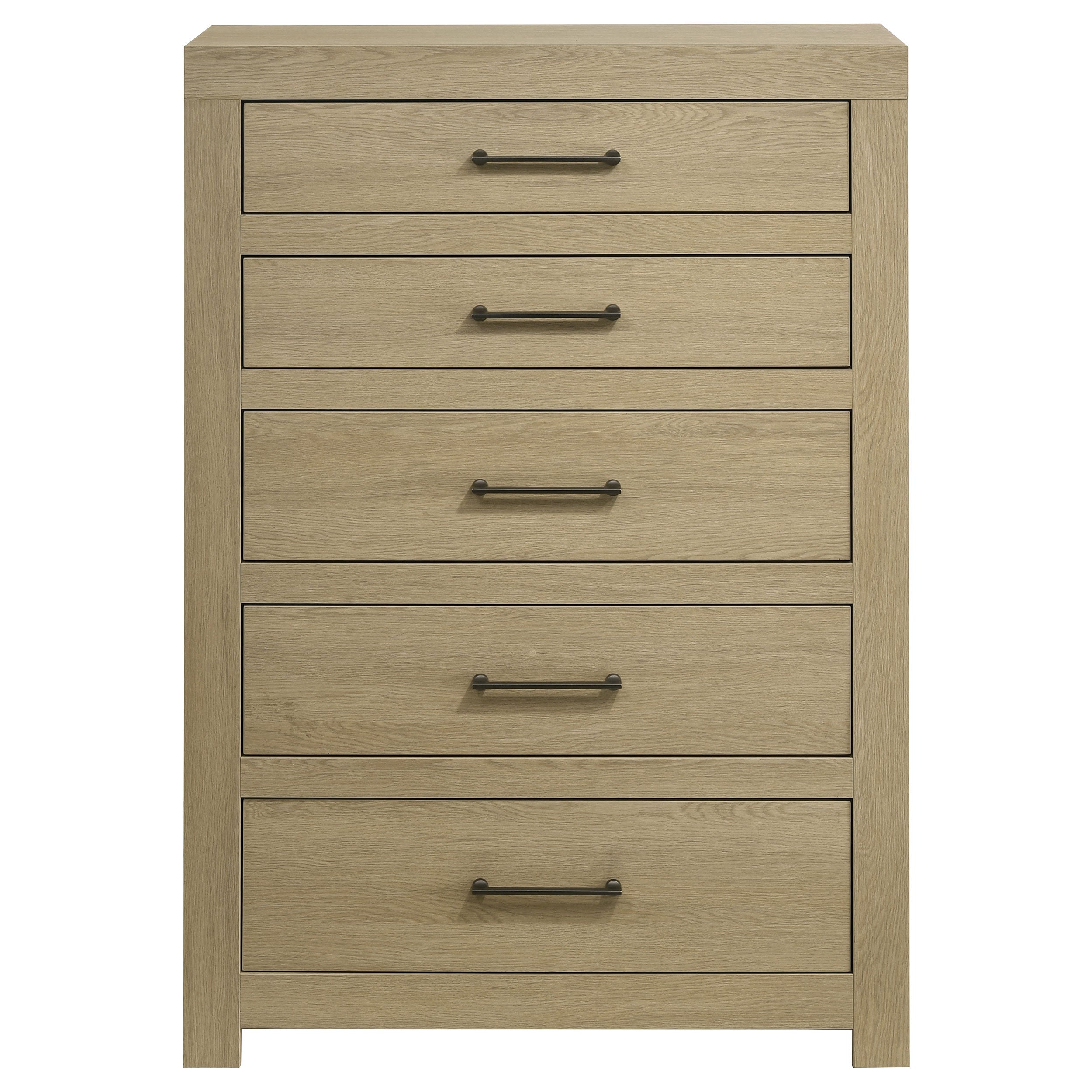 Hendricks 5-drawer Bedroom Chest of Drawers Light Oak — view 2