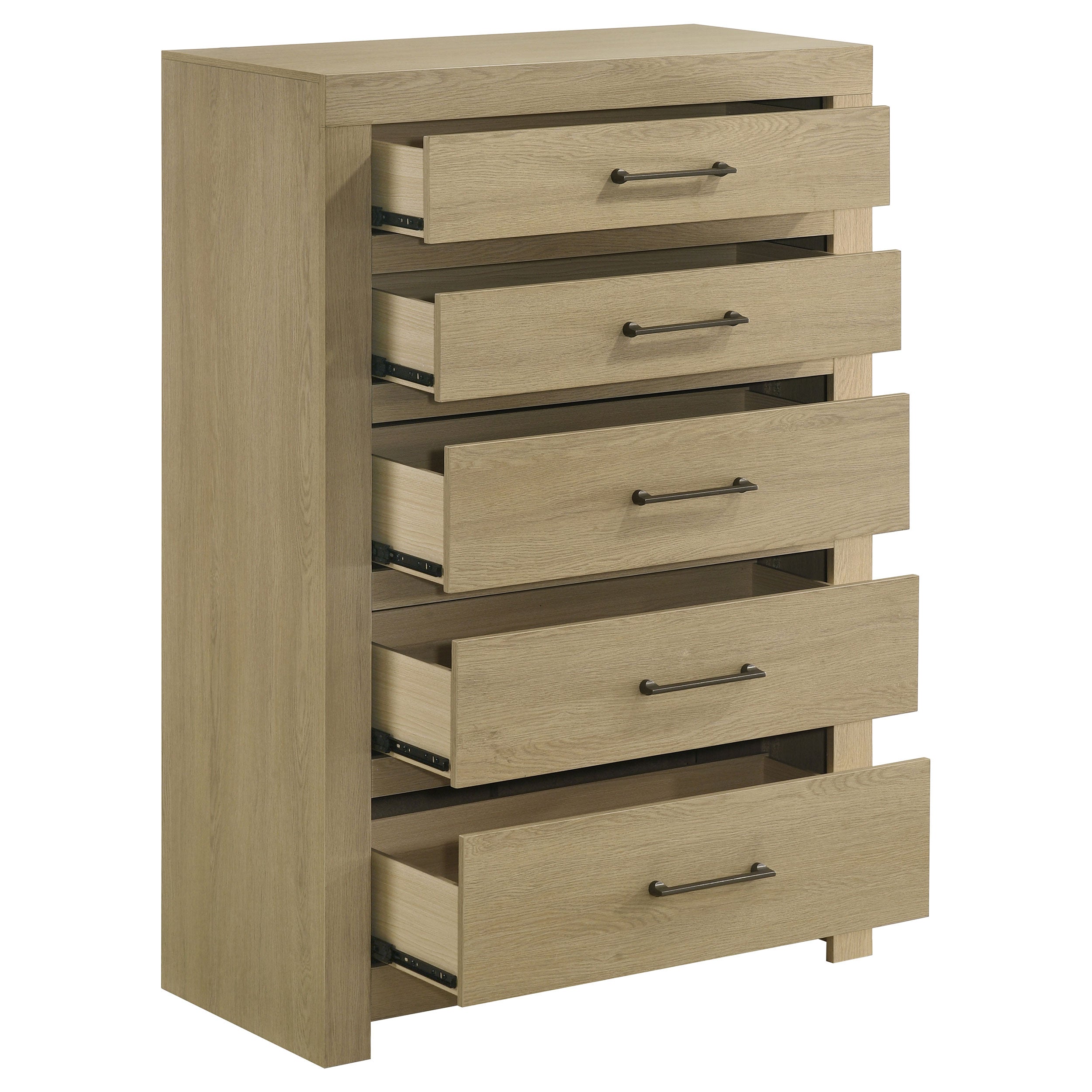 Hendricks 5-drawer Bedroom Chest of Drawers Light Oak — view 9