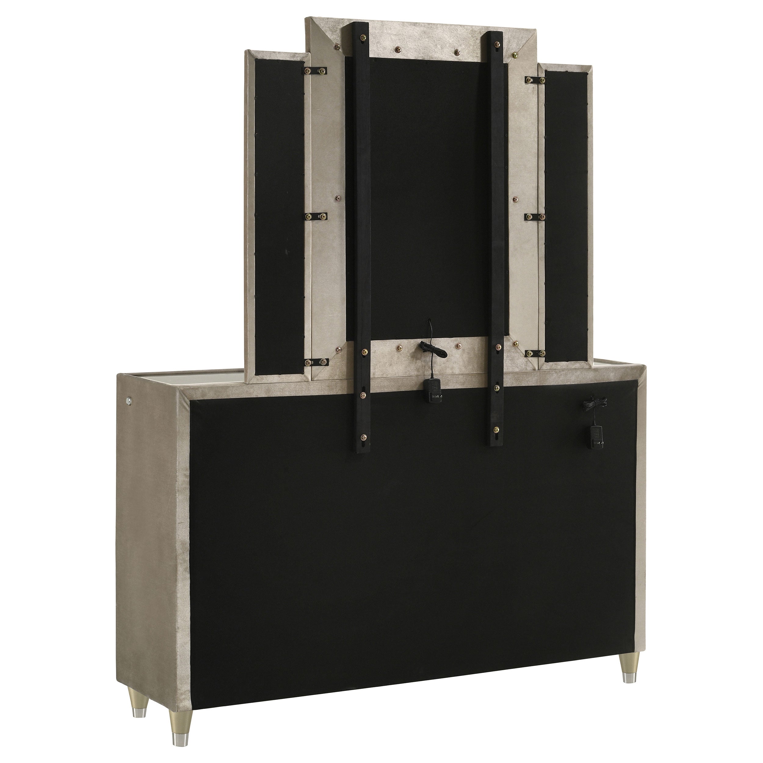 Lorient 8-drawer LED Dresser with Mirror Ivory and Camel — view 6