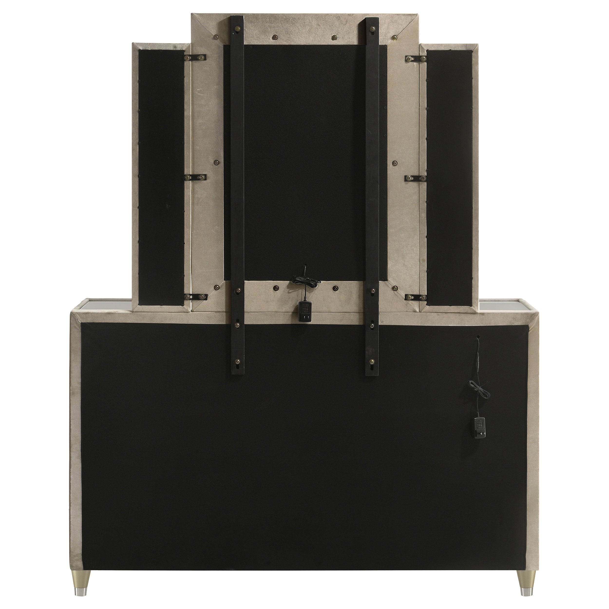 Lorient 8-drawer LED Dresser with Mirror Ivory and Camel — view 7