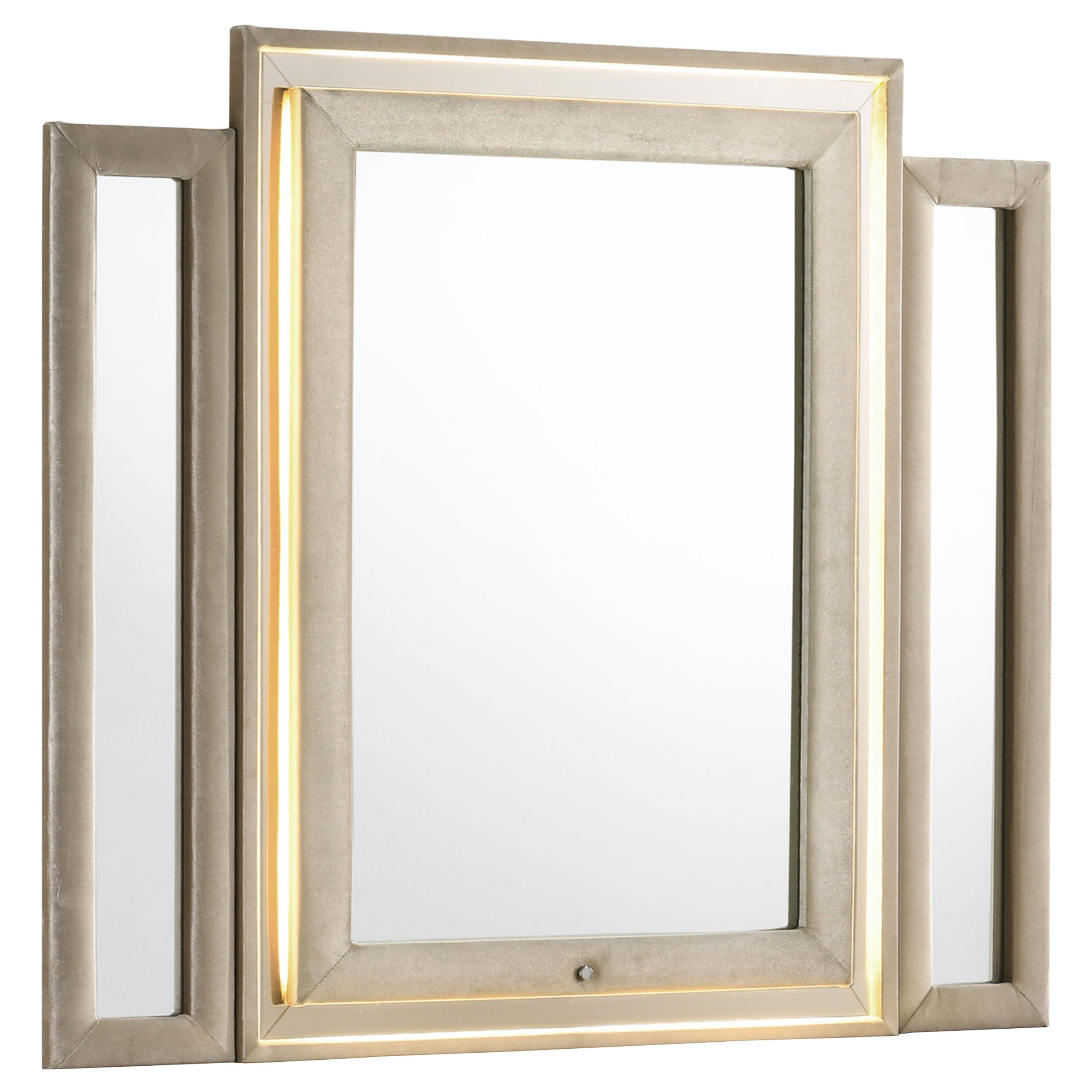 Lorient LED Dresser Mirror Ivory and Camel — view 1