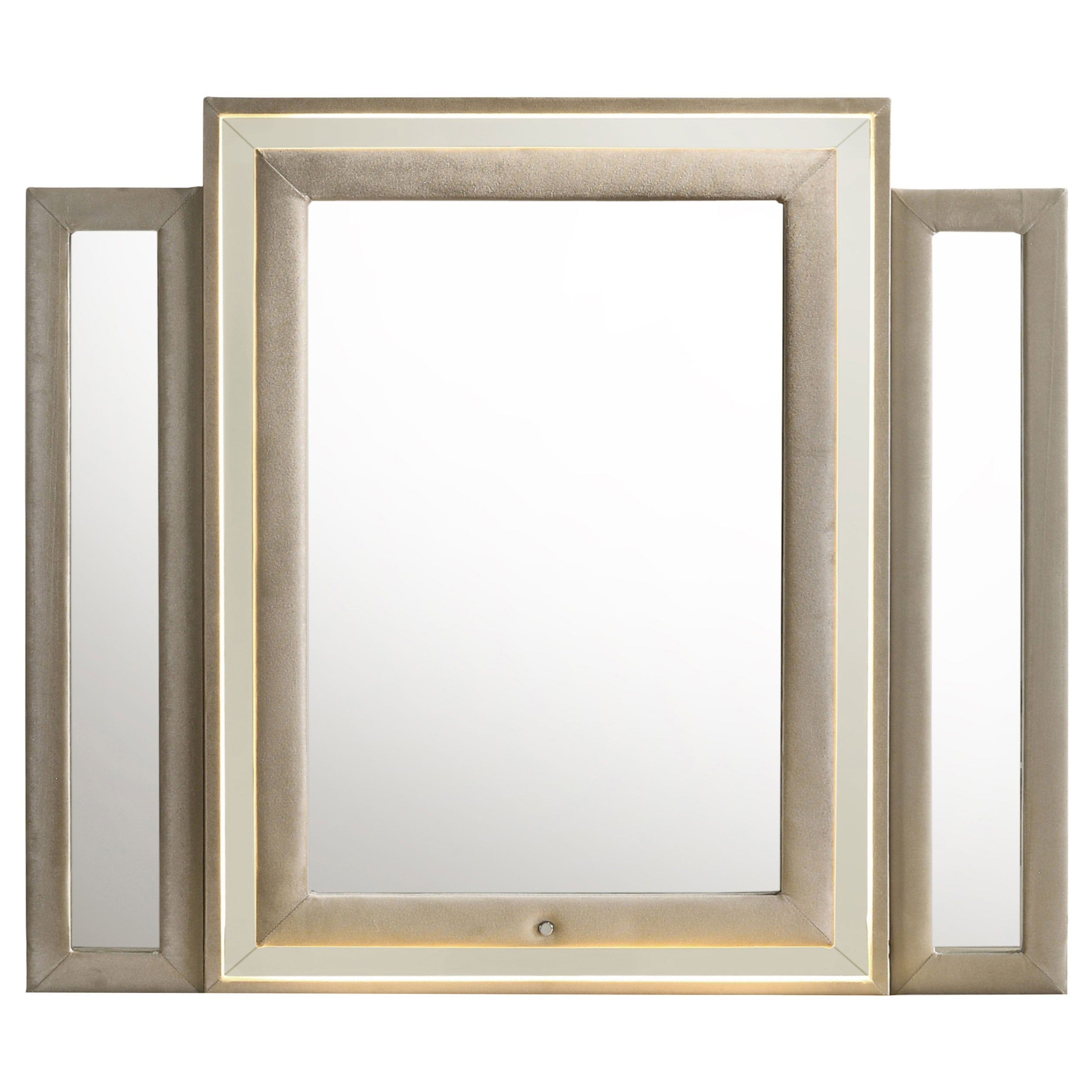 Lorient LED Dresser Mirror Ivory and Camel — view 3