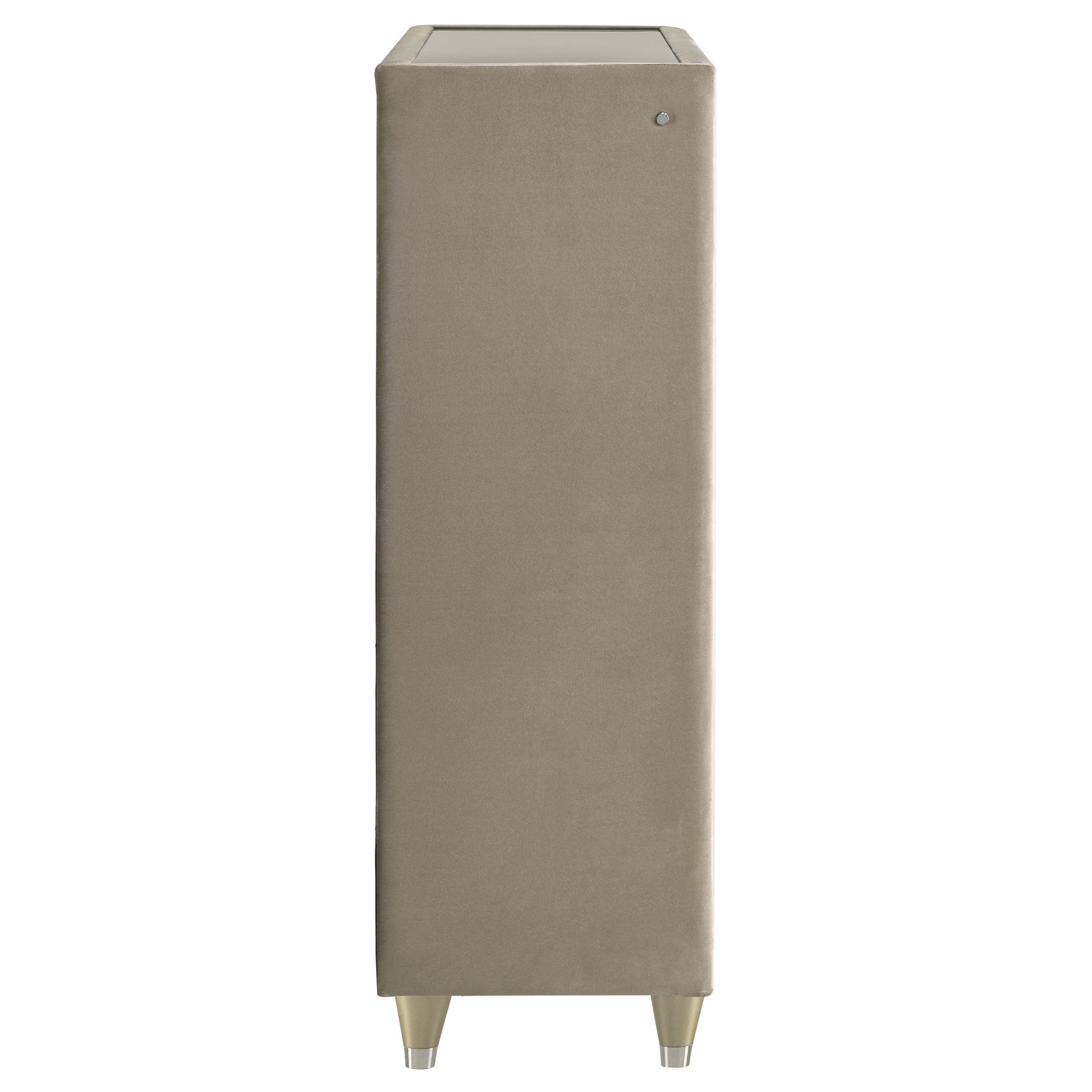 Lorient 5-drawer LED Chest of Drawers Ivory and Camel — view 9
