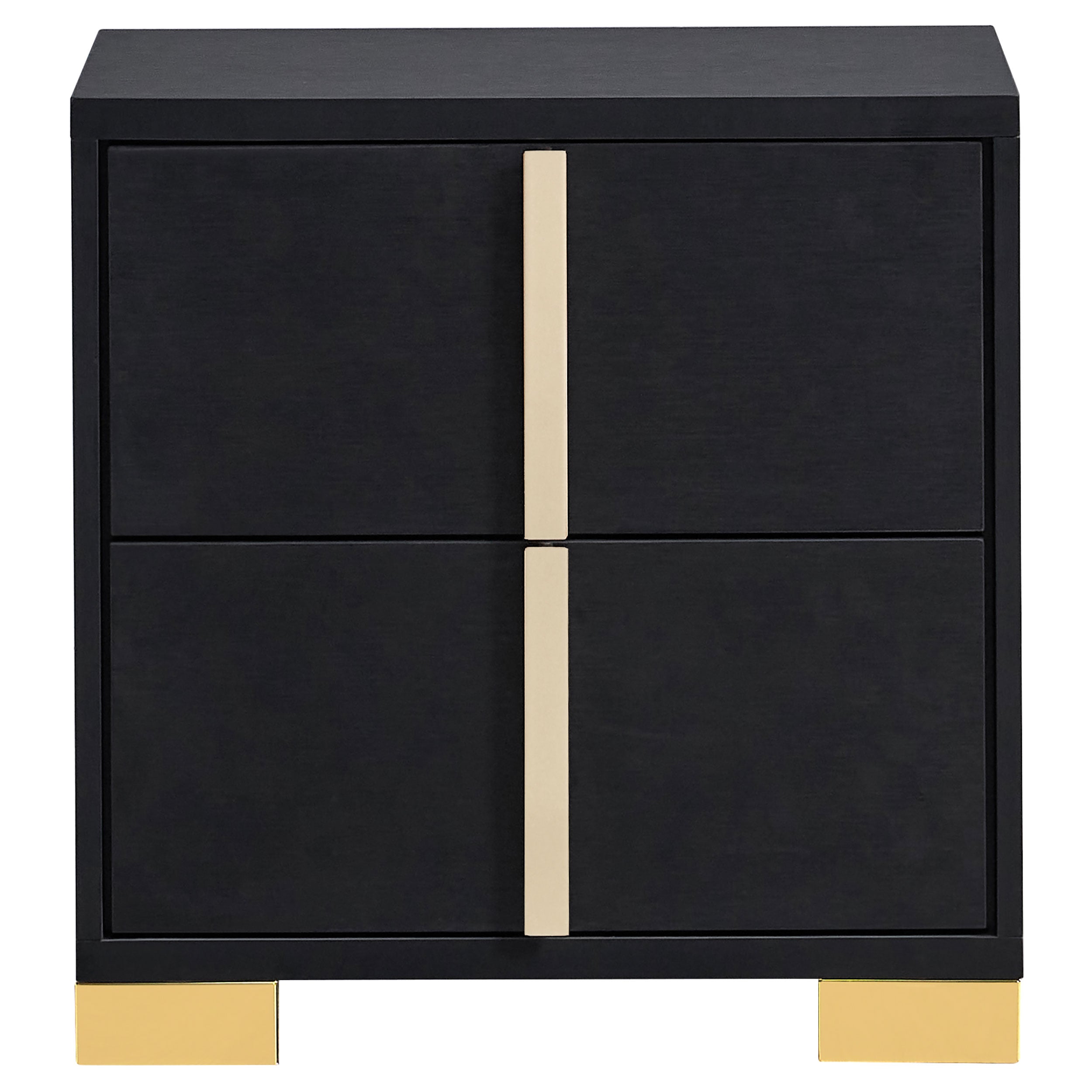 Marceline 2-drawer Nightstand Black — view 3