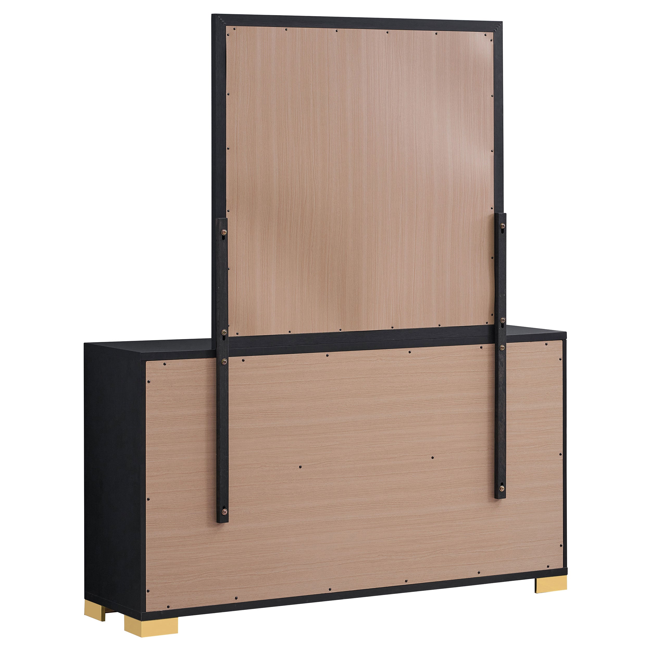 Marceline 6-drawer Dresser with Mirror Black — view 6