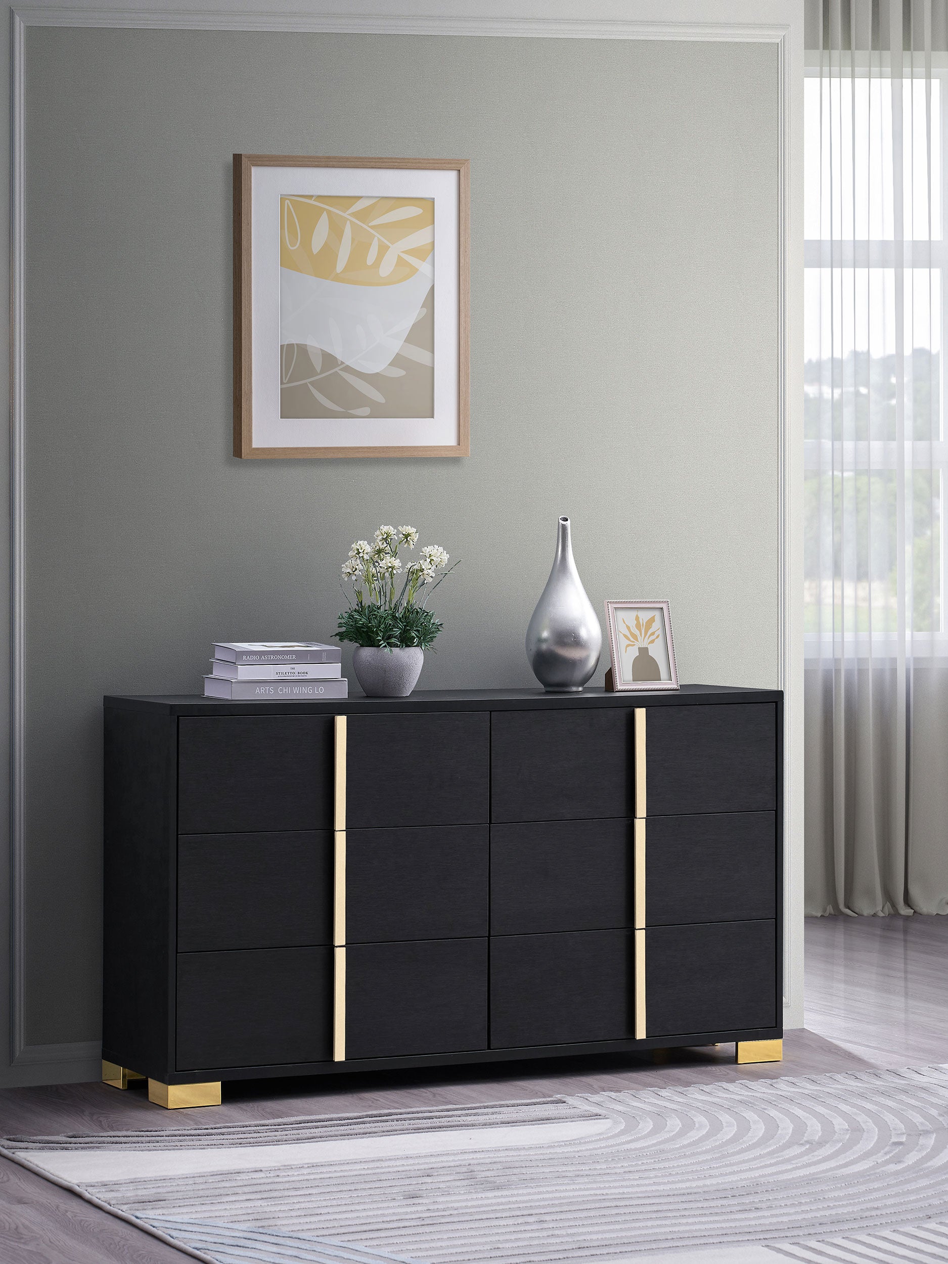 Marceline 6-drawer Dresser Black — view 2