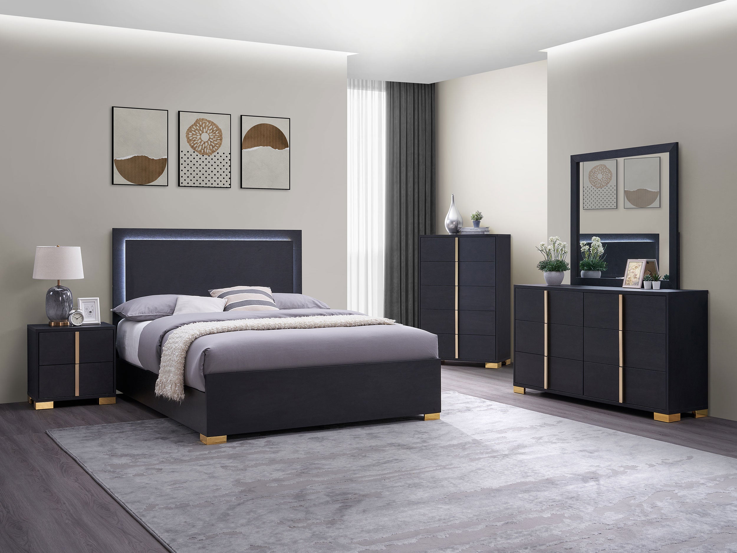 Marceline 5-drawer Bedroom Chest Black — view 13