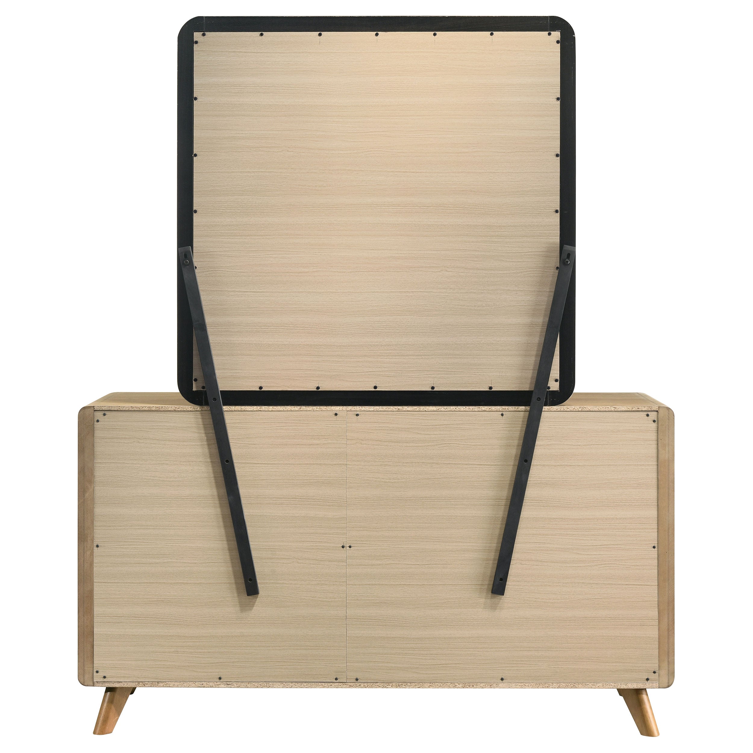 Bennett 6-drawer Bedroom Dresser and Mirror Set Light Oak — view 7