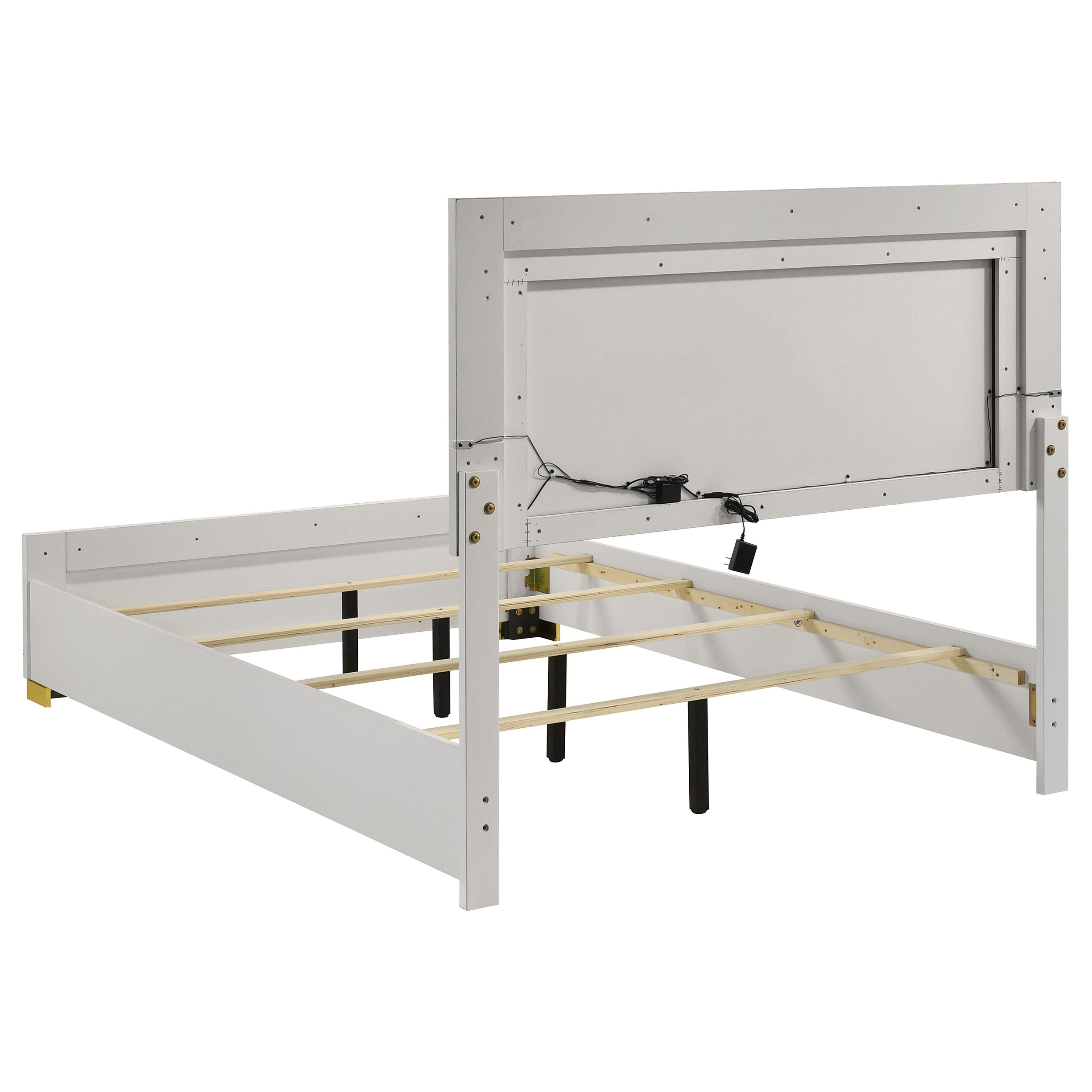 Marceline Wood Full LED Panel Bed White — view 5