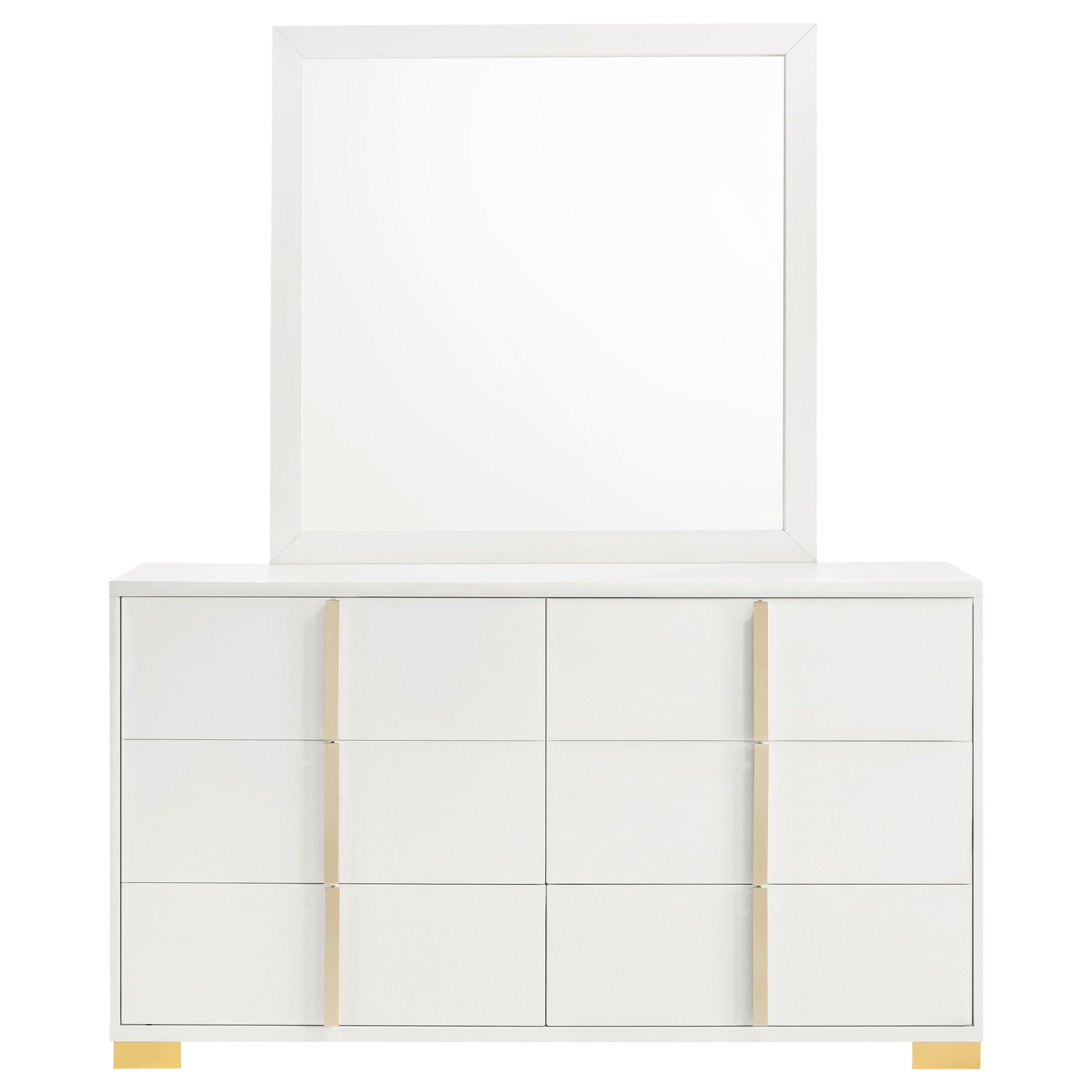 Marceline 6-drawer Dresser with Mirror White — view 3