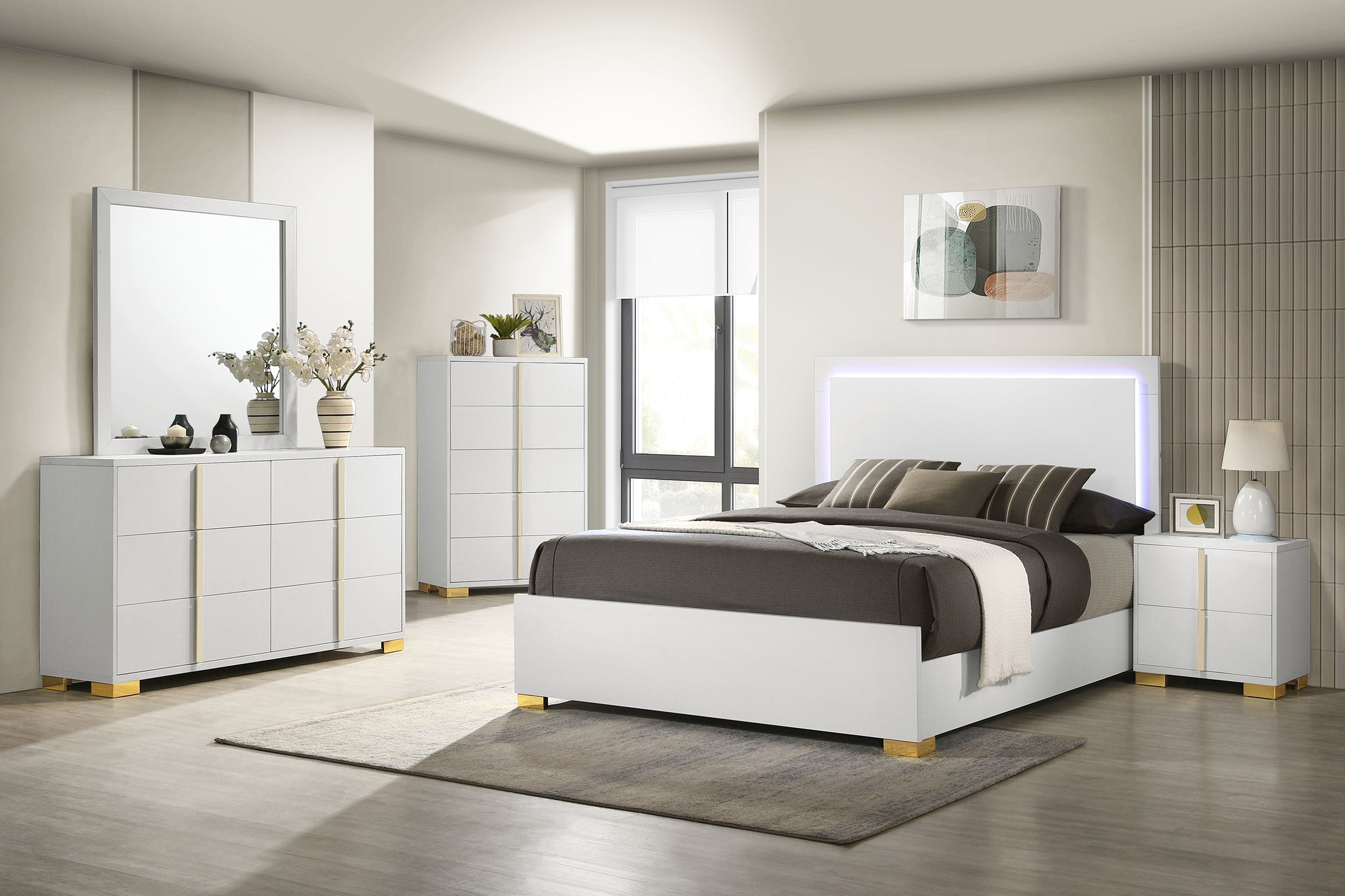 Marceline 6-drawer Dresser with Mirror White — view 14