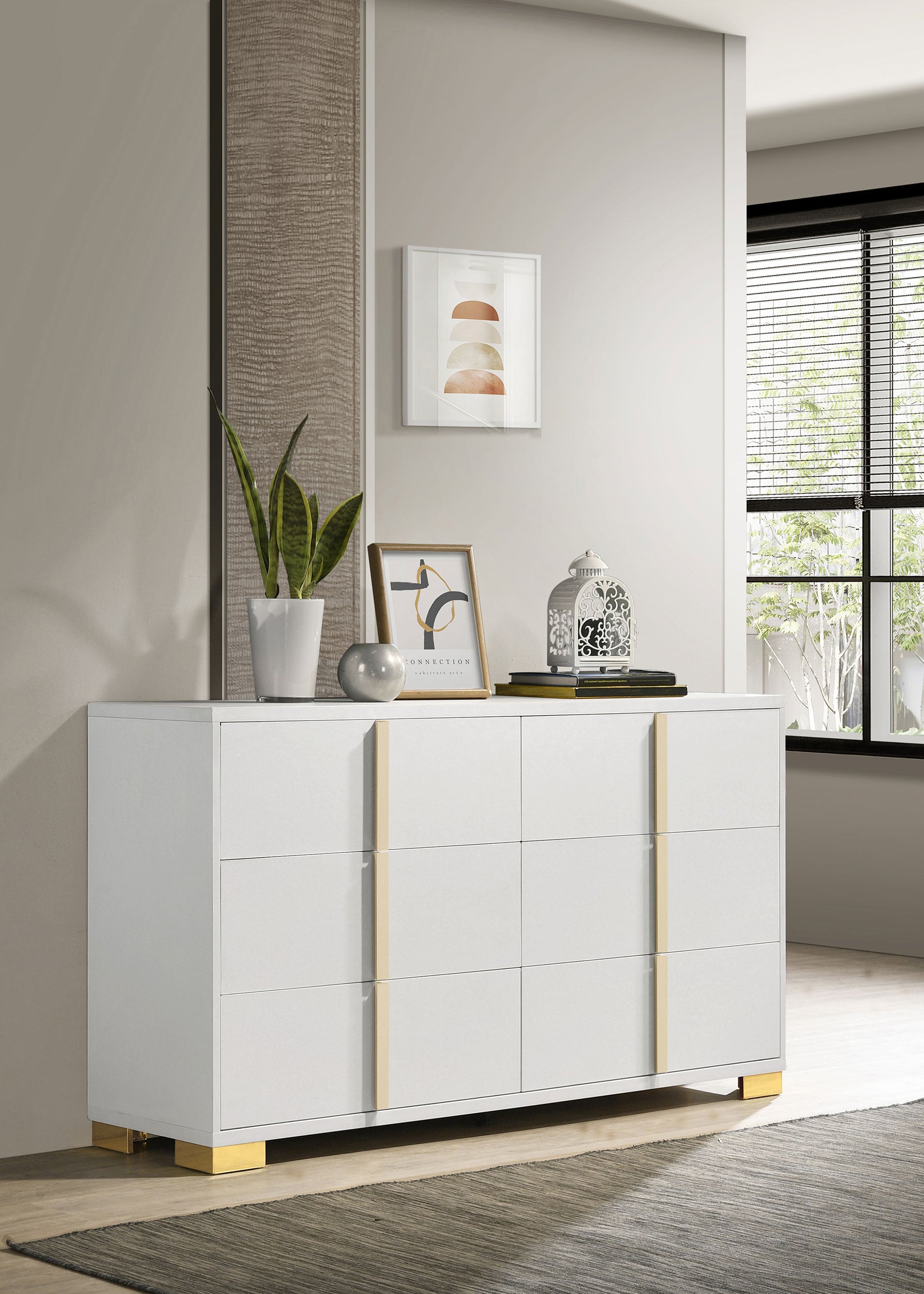 Marceline 6-drawer Dresser White — view 2