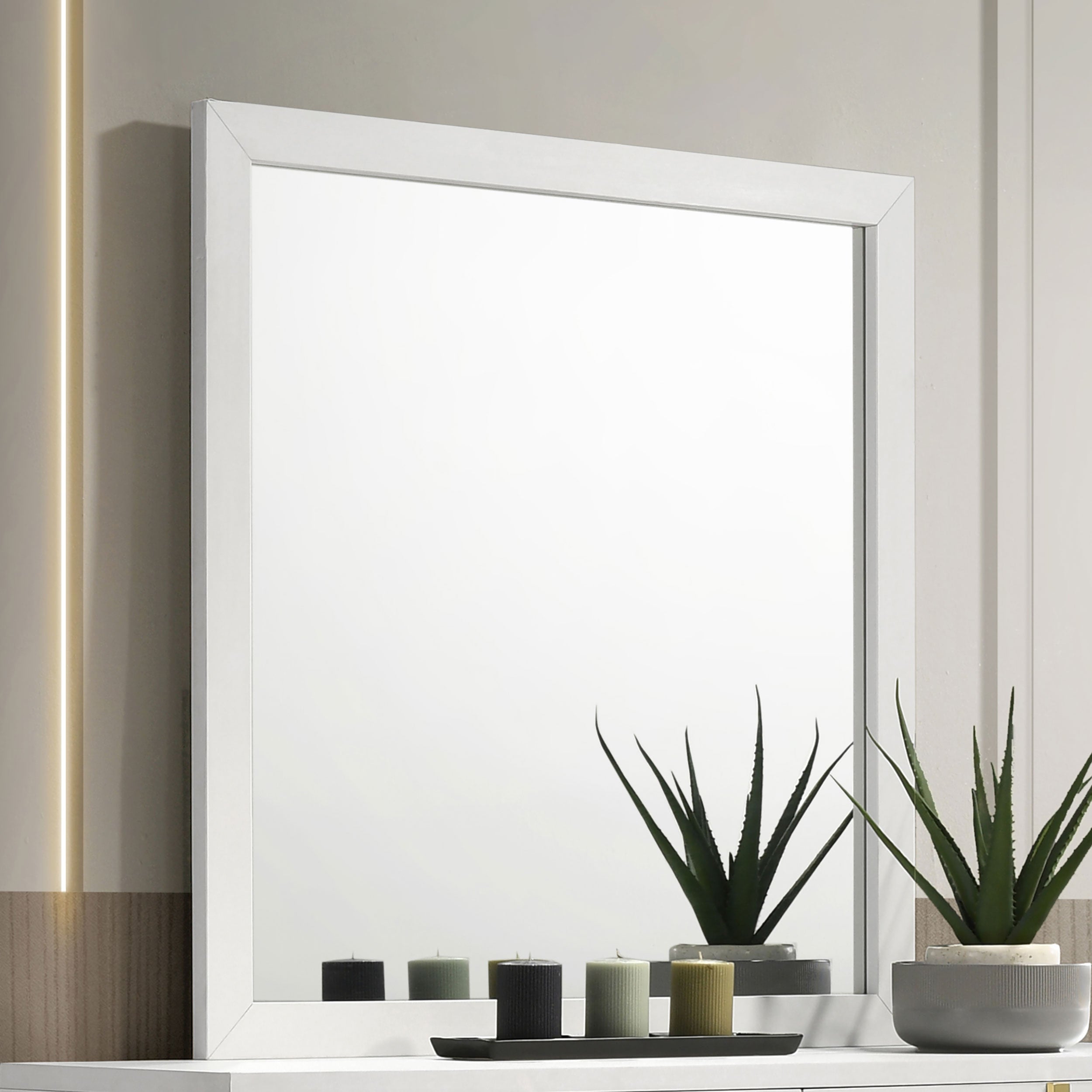 Marceline Dresser Mirror White — view 2