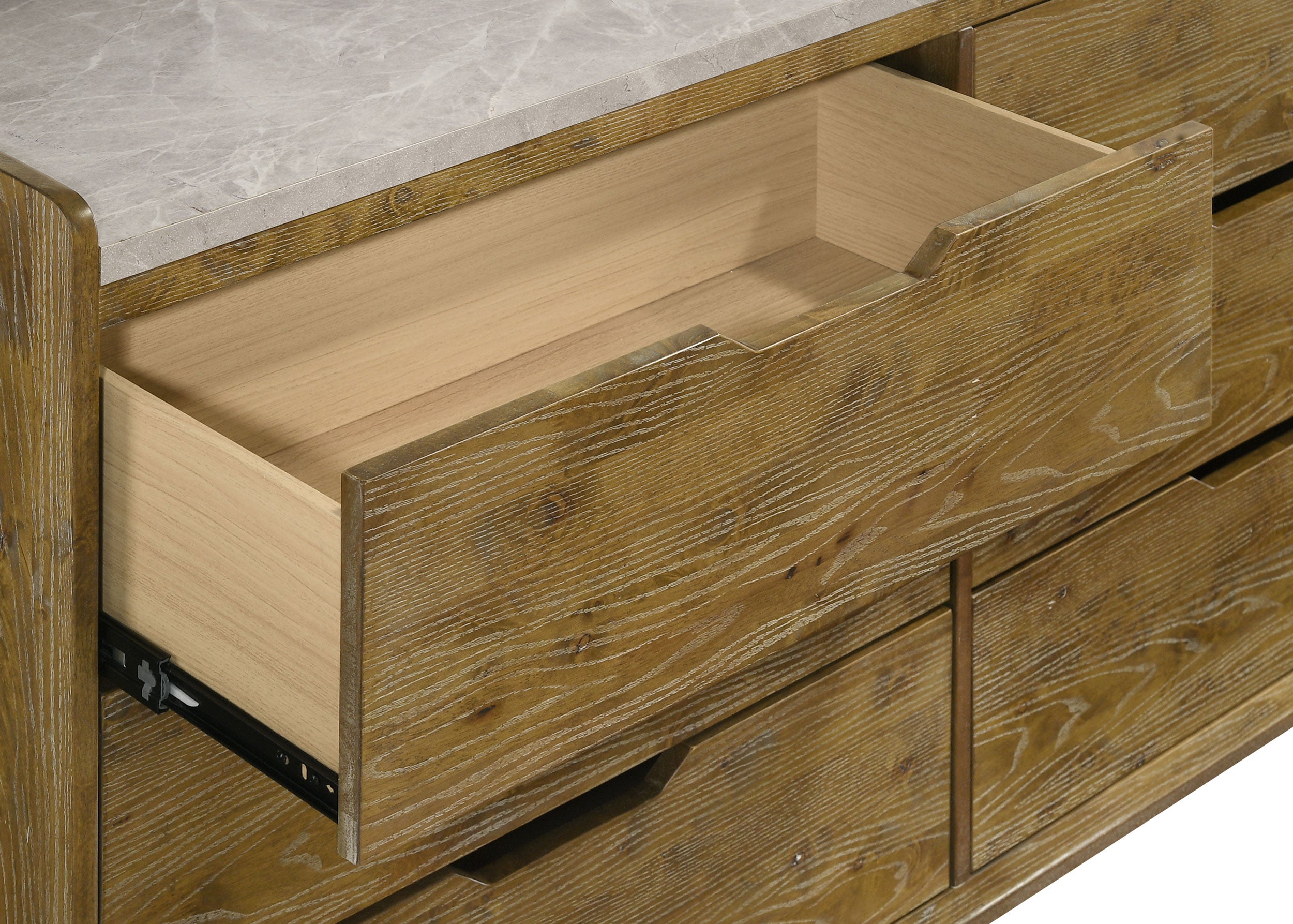 Henderson 6-drawer Bedroom Dresser with Mirror Medium Oak — view 7