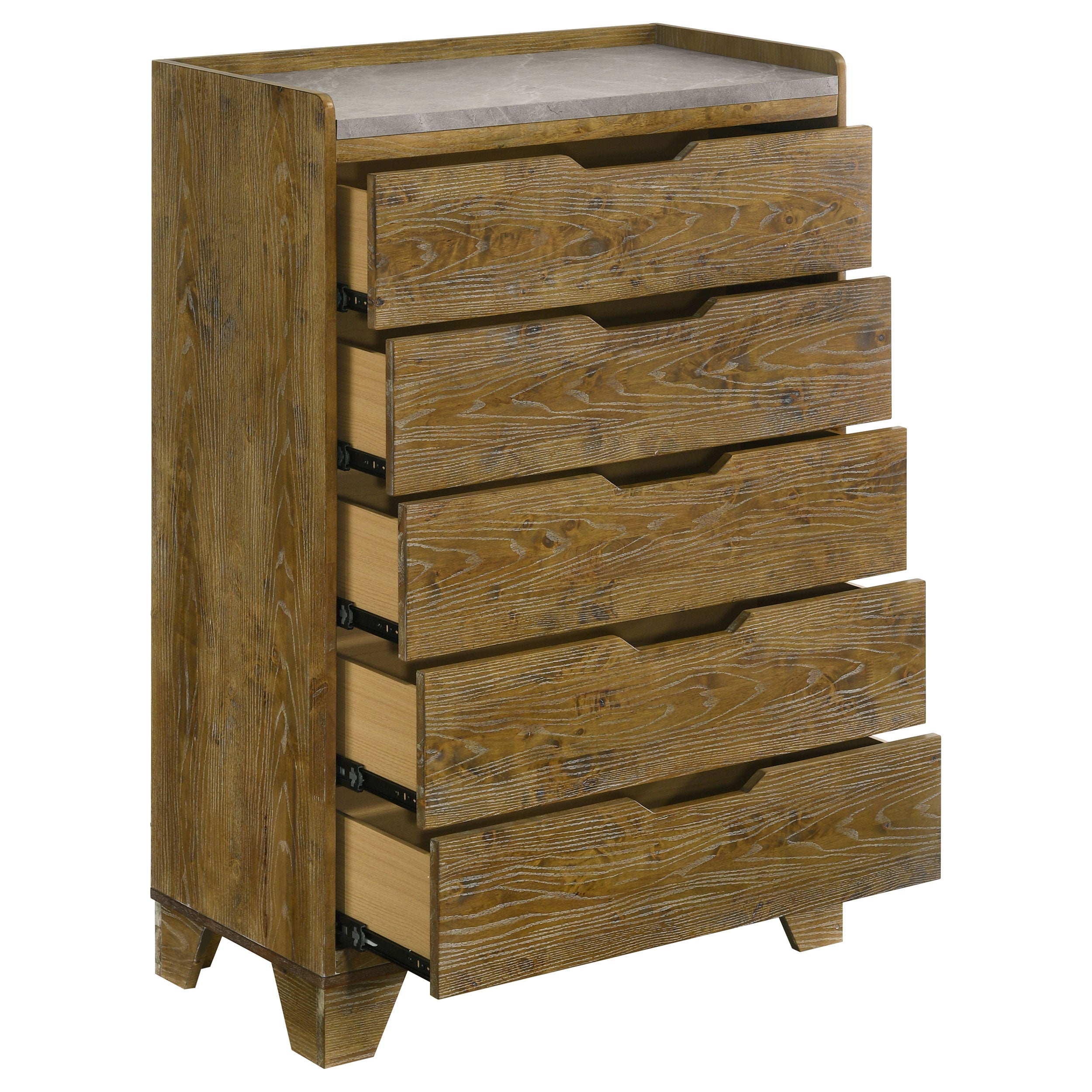 Henderson 5-drawer Bedroom Chest of Drawers Medium Oak — view 7