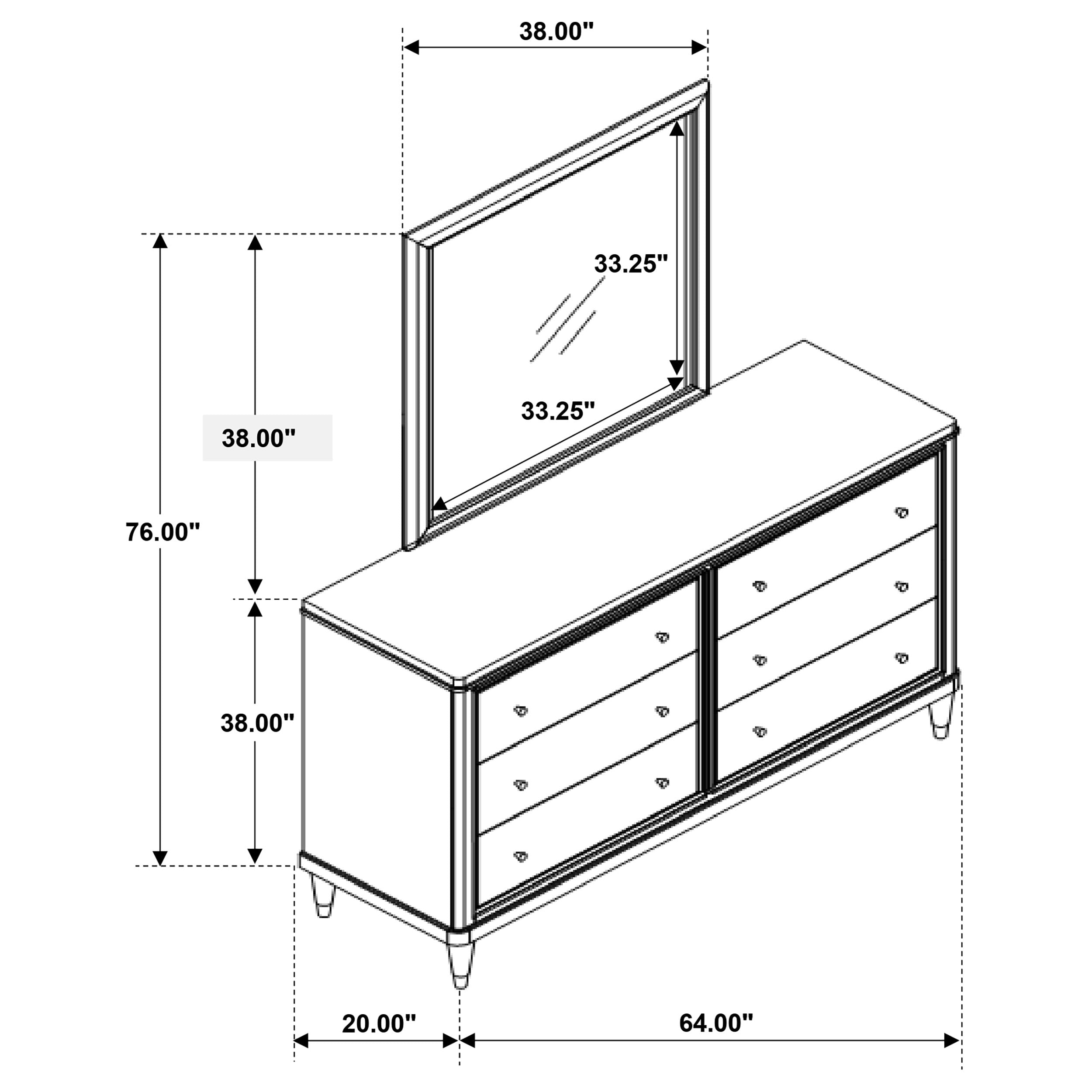 Emberlyn 6-drawer Dresser with Mirror Brown — view 13