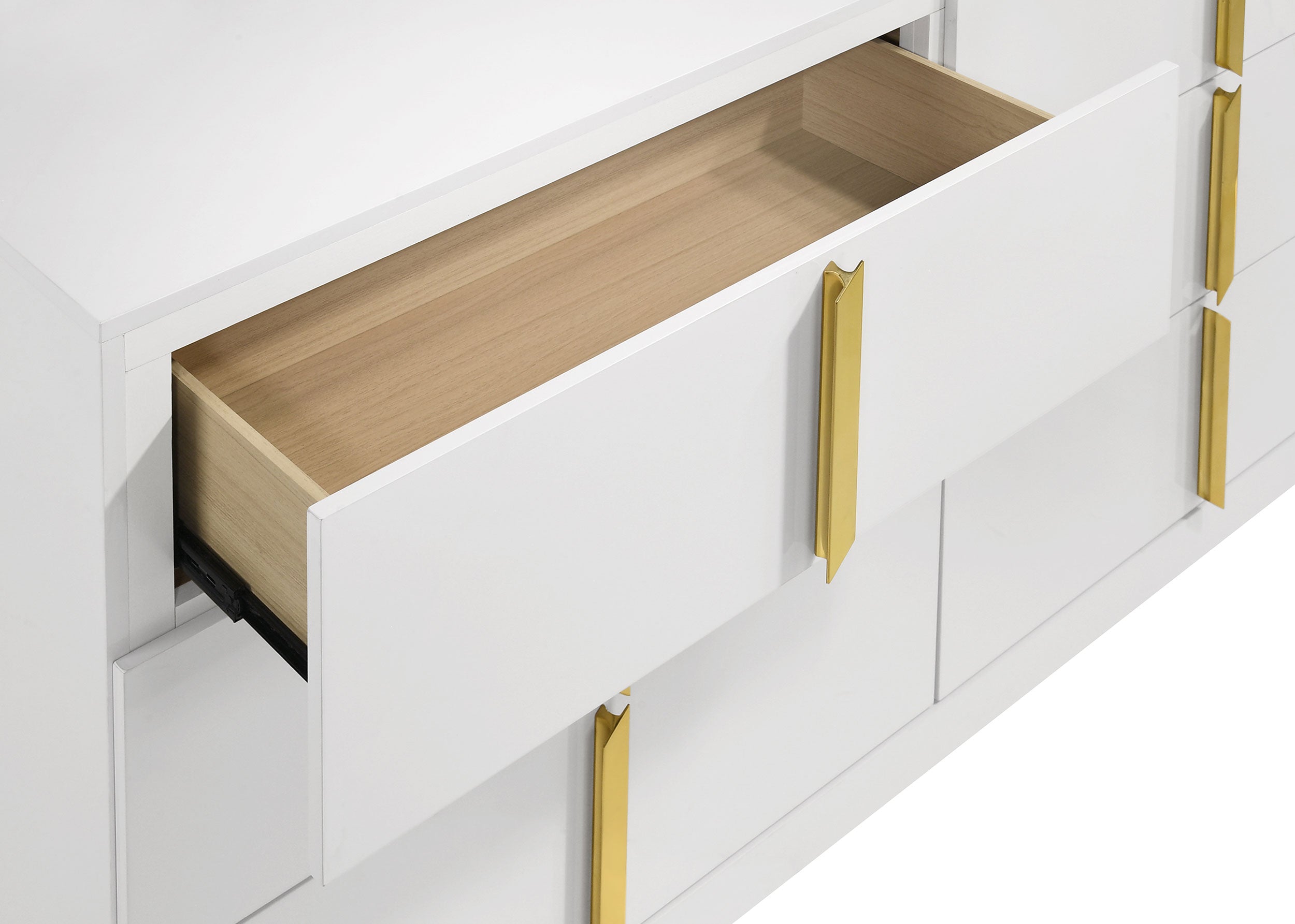 Ines 6-drawer Bedroom Dresser Cabinet White High Gloss — view 7