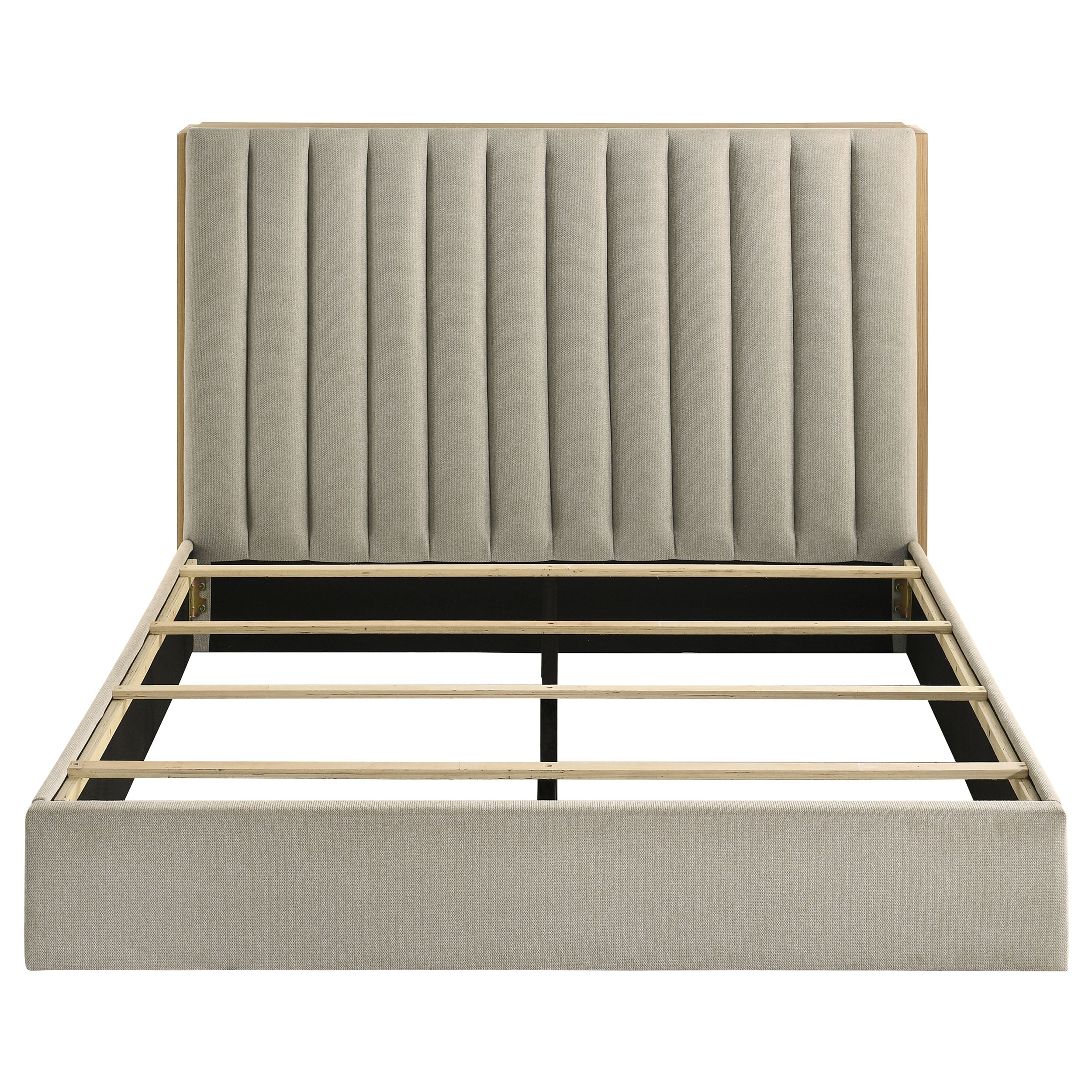 Arielle Queen Bookcase Panel Storage Bed Light Oak — view 6