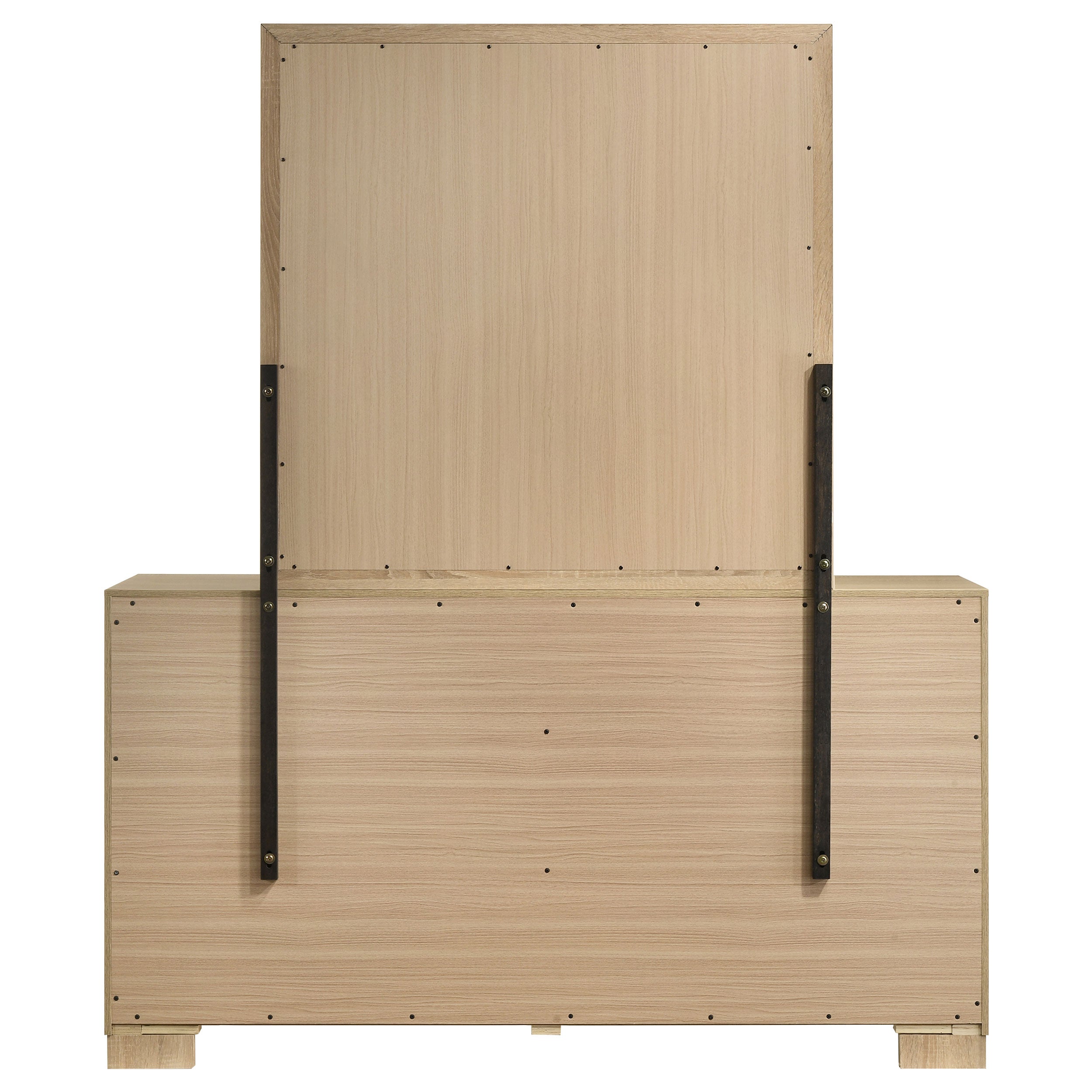 Arielle 6-drawer Bedroom Dresser with Mirror Light Oak — view 5