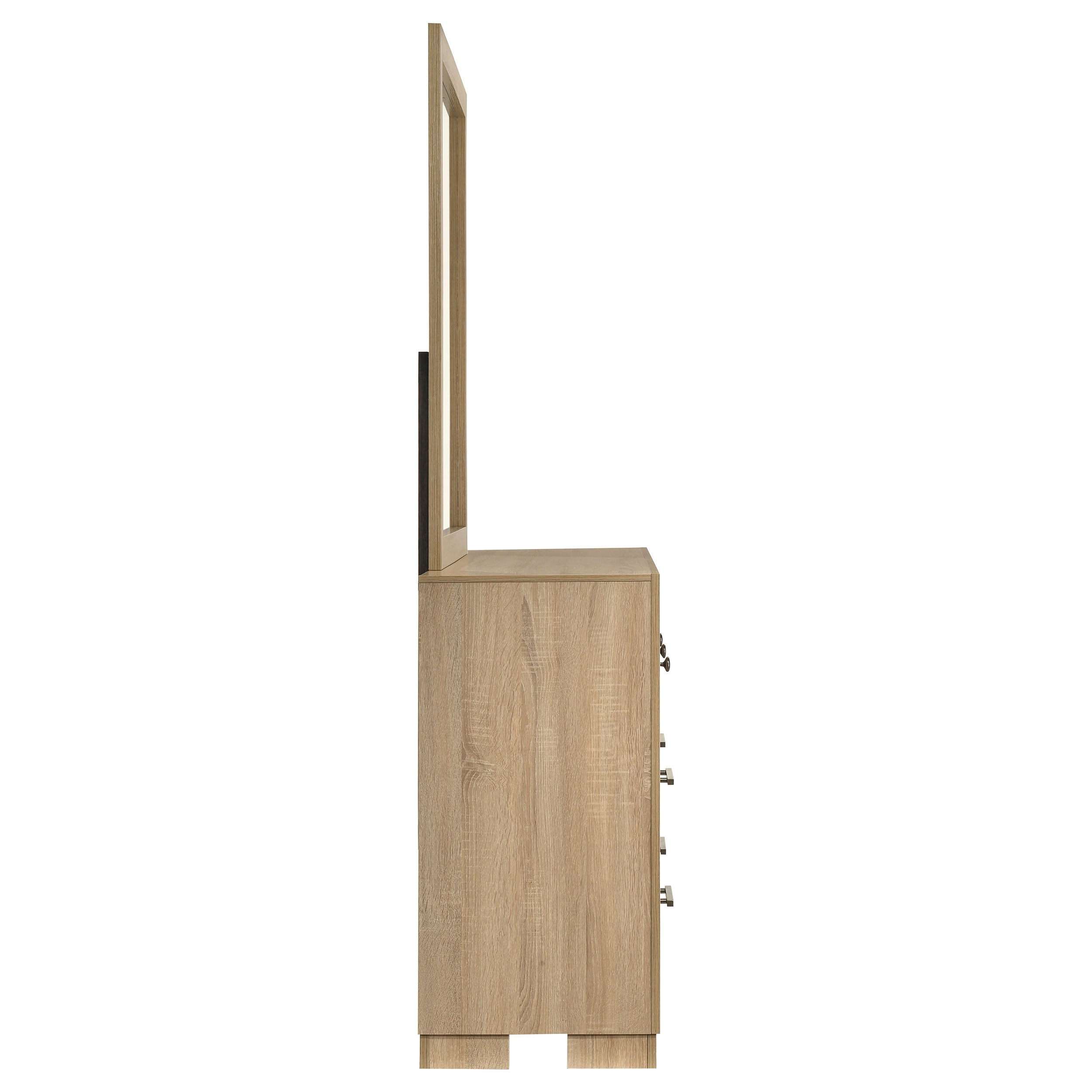 Arielle 6-drawer Bedroom Dresser with Mirror Light Oak — view 6