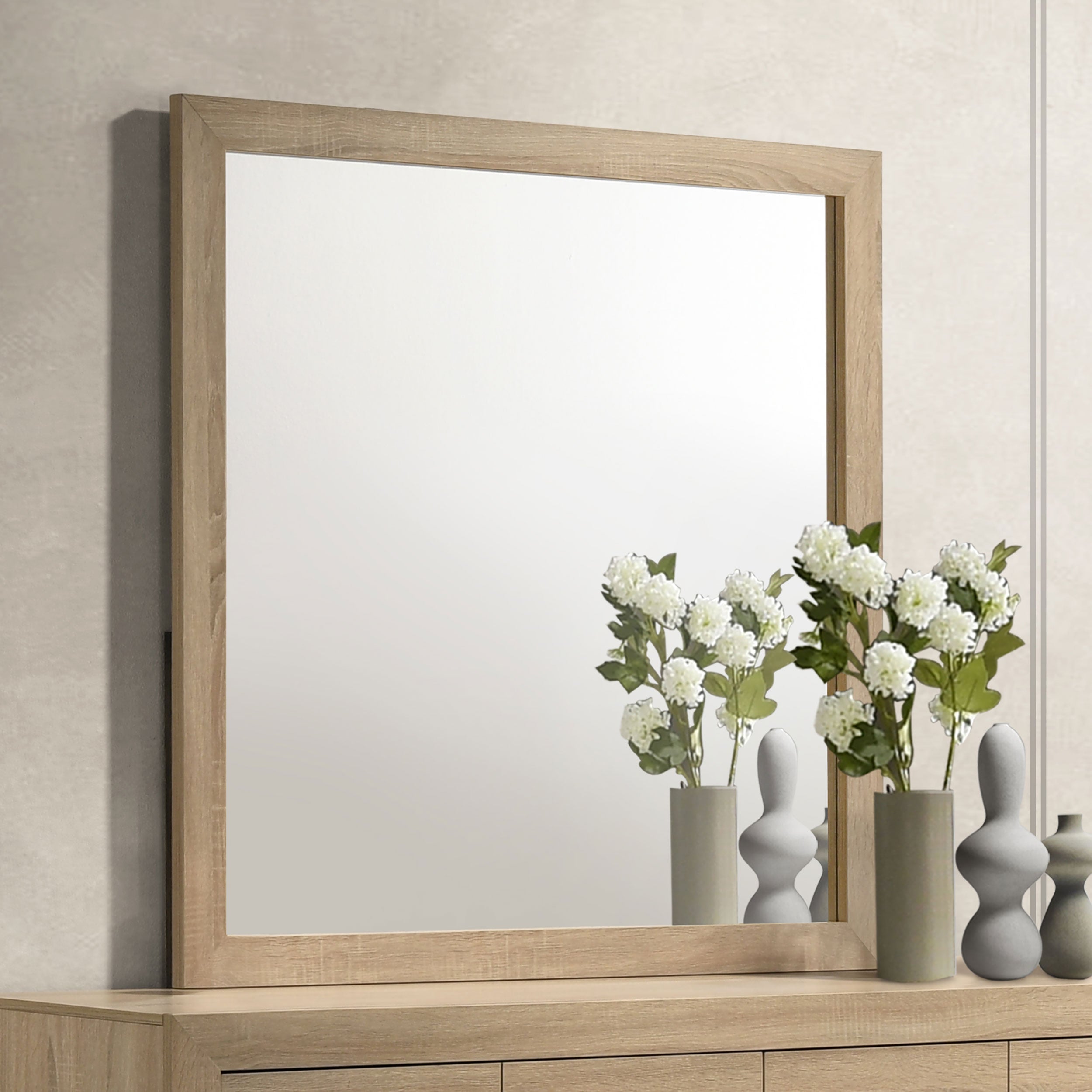 Arielle Dresser Mirror Light Oak — view 2