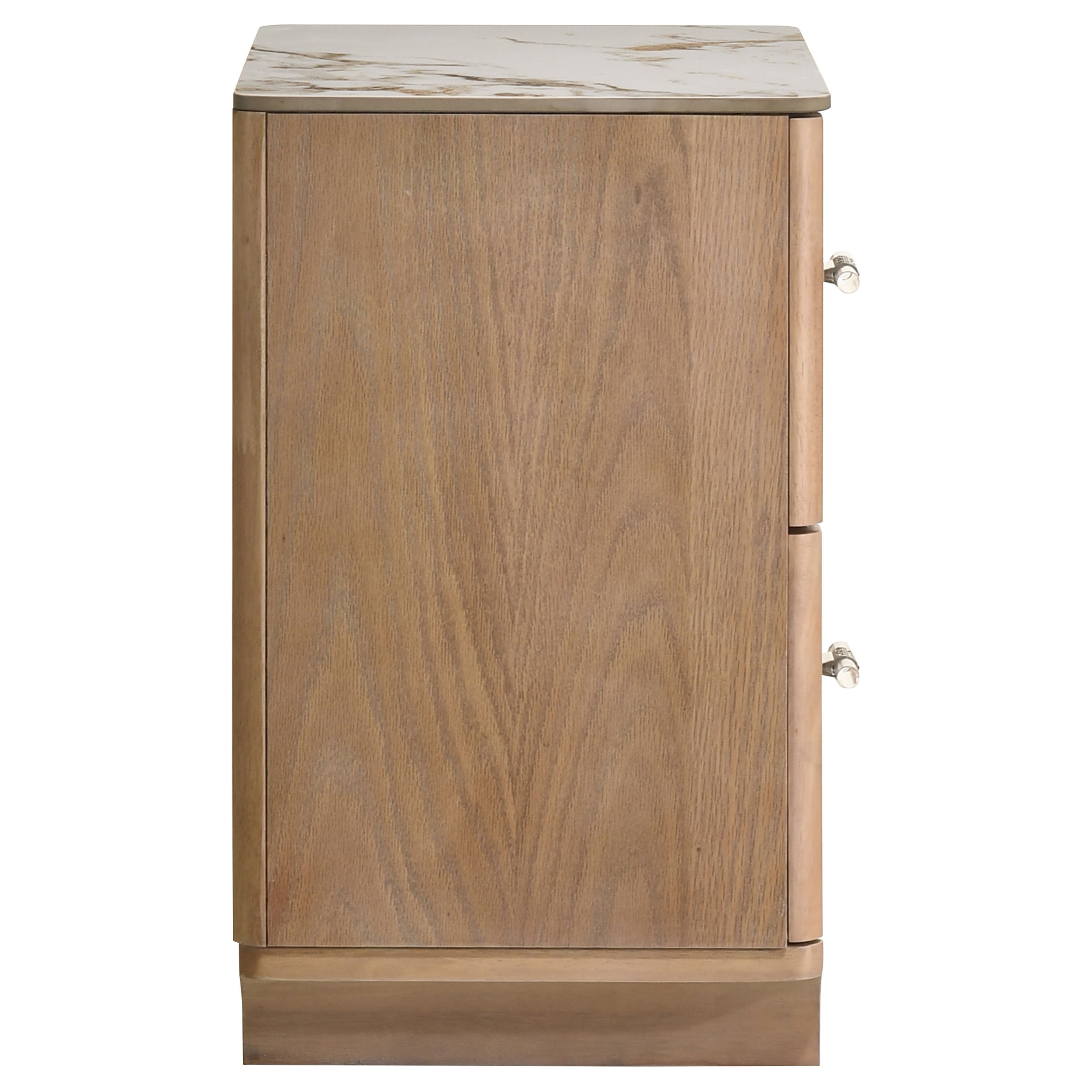 Leanne 2-drawer Sinter Stone Top Nightstand Light Oak — view 9