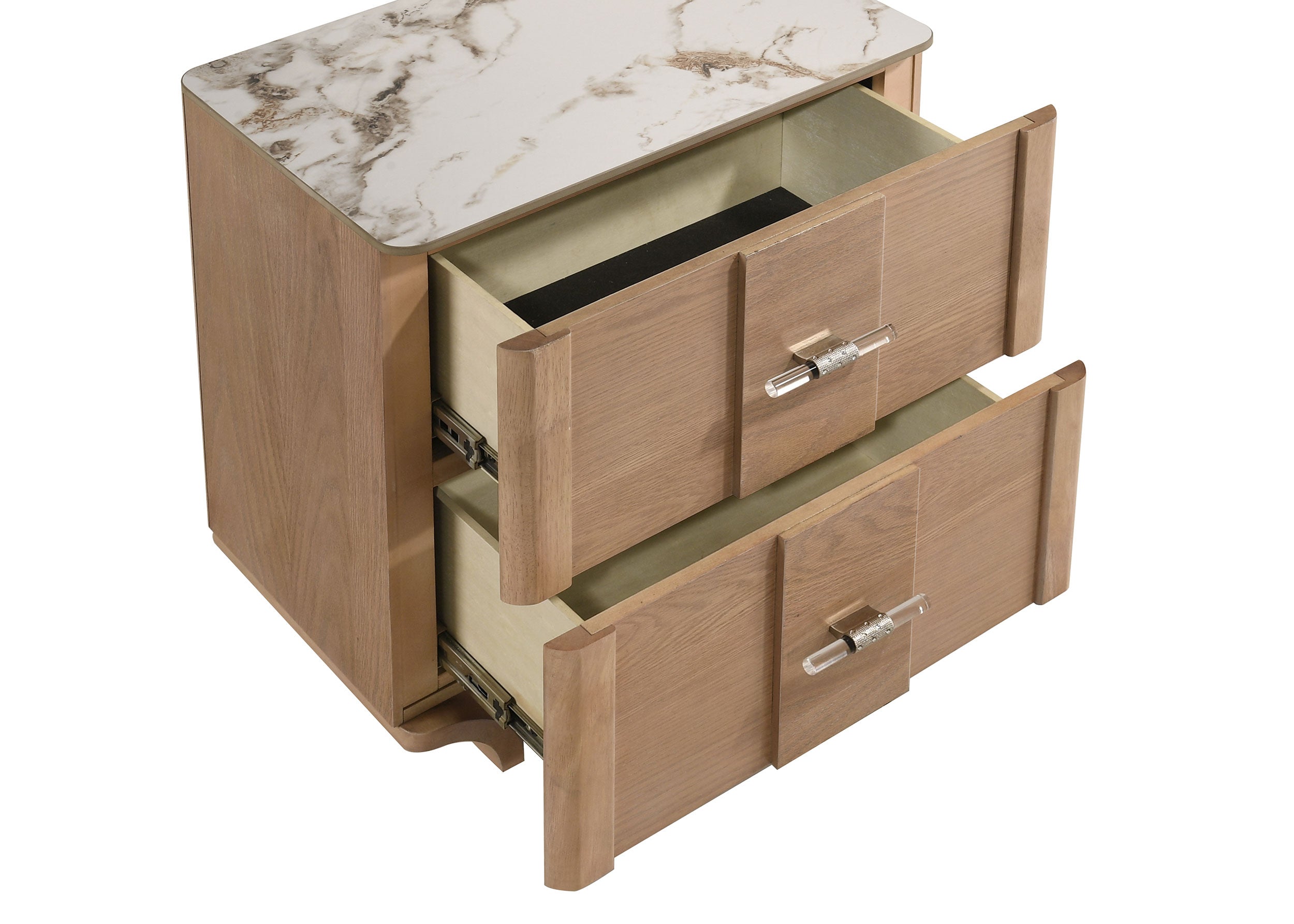 Leanne 2-drawer Sinter Stone Top Nightstand Light Oak — view 10