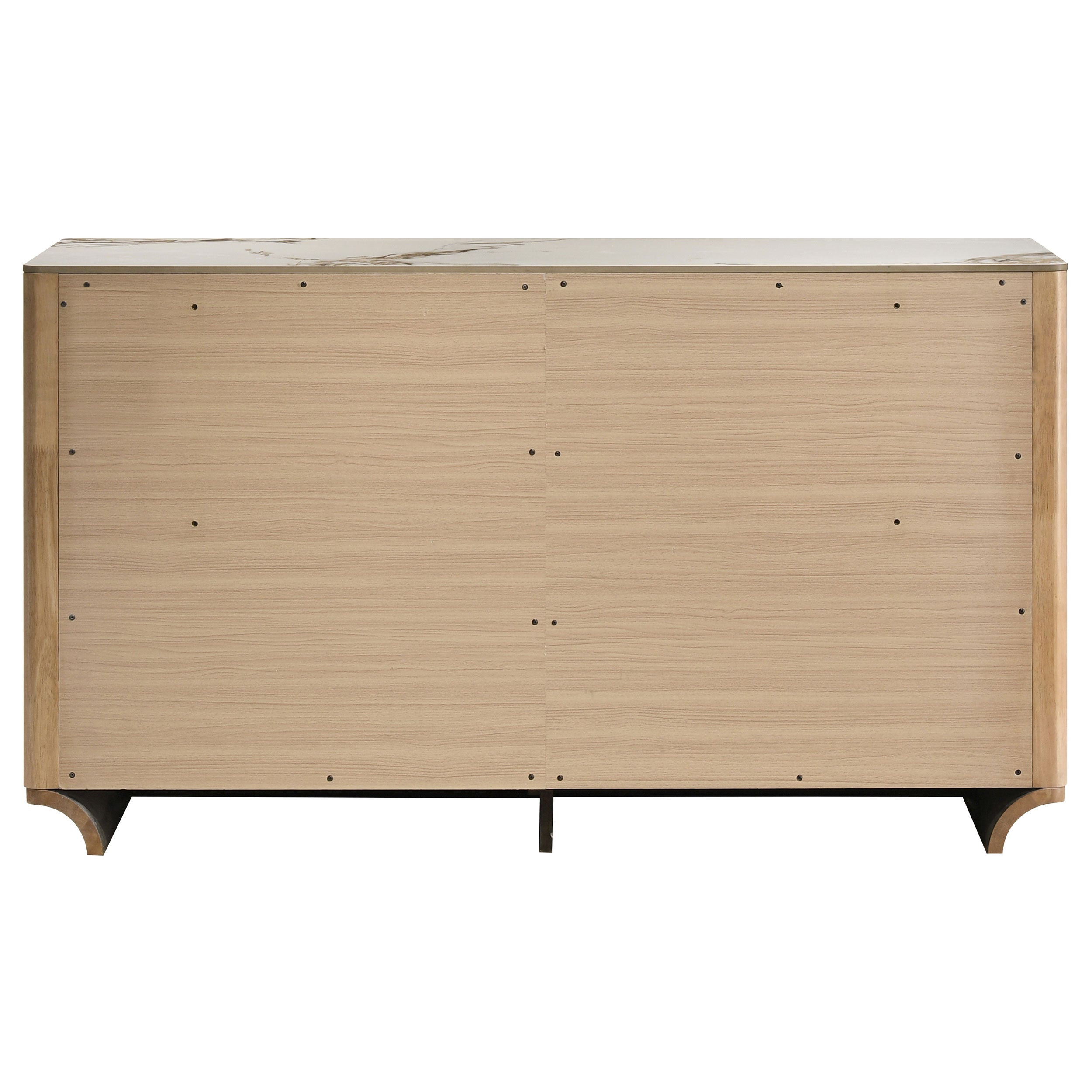 Leanne 6-drawer Sinter Stone Top Dresser Cabinet Light Oak — view 7
