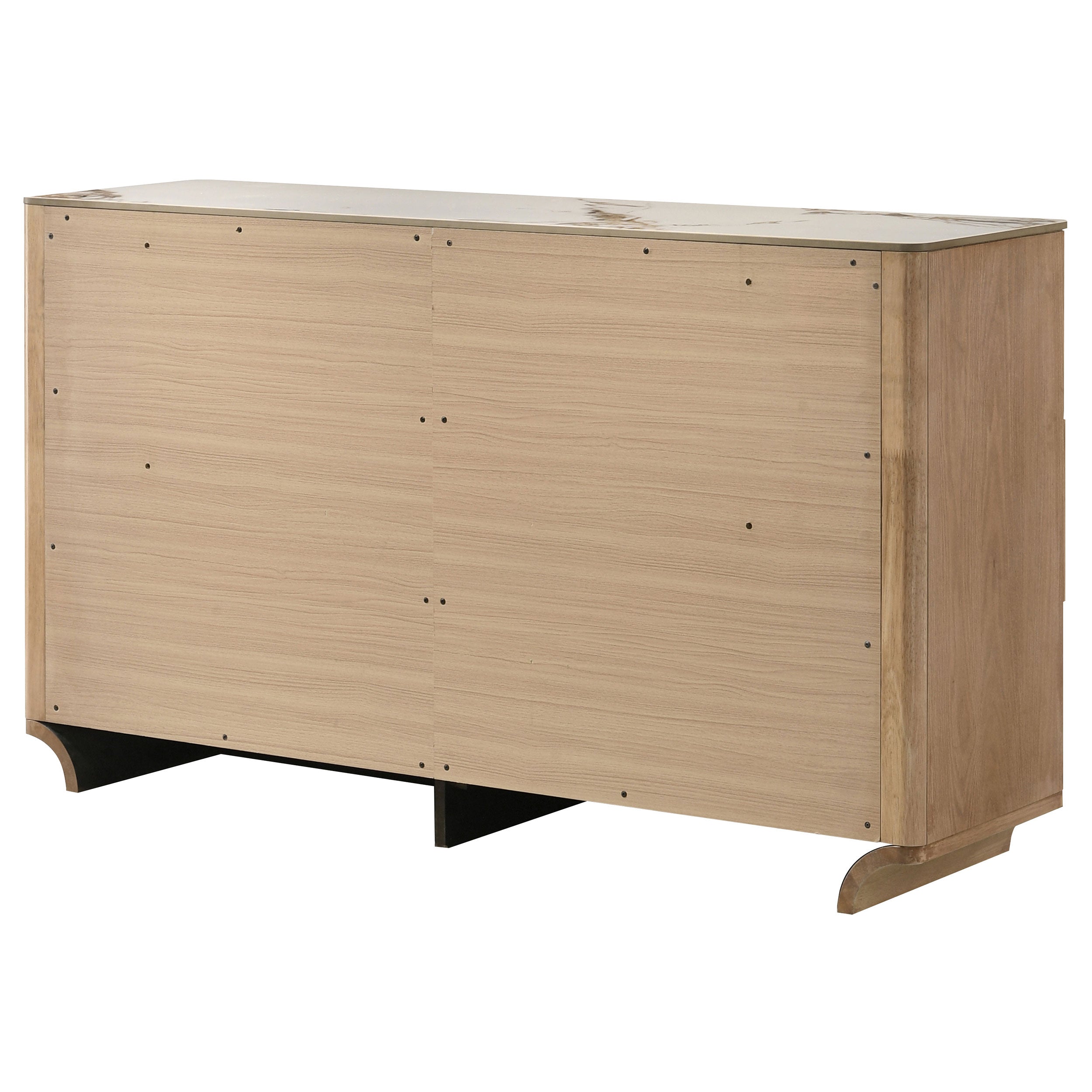 Leanne 6-drawer Sinter Stone Top Dresser Cabinet Light Oak — view 8
