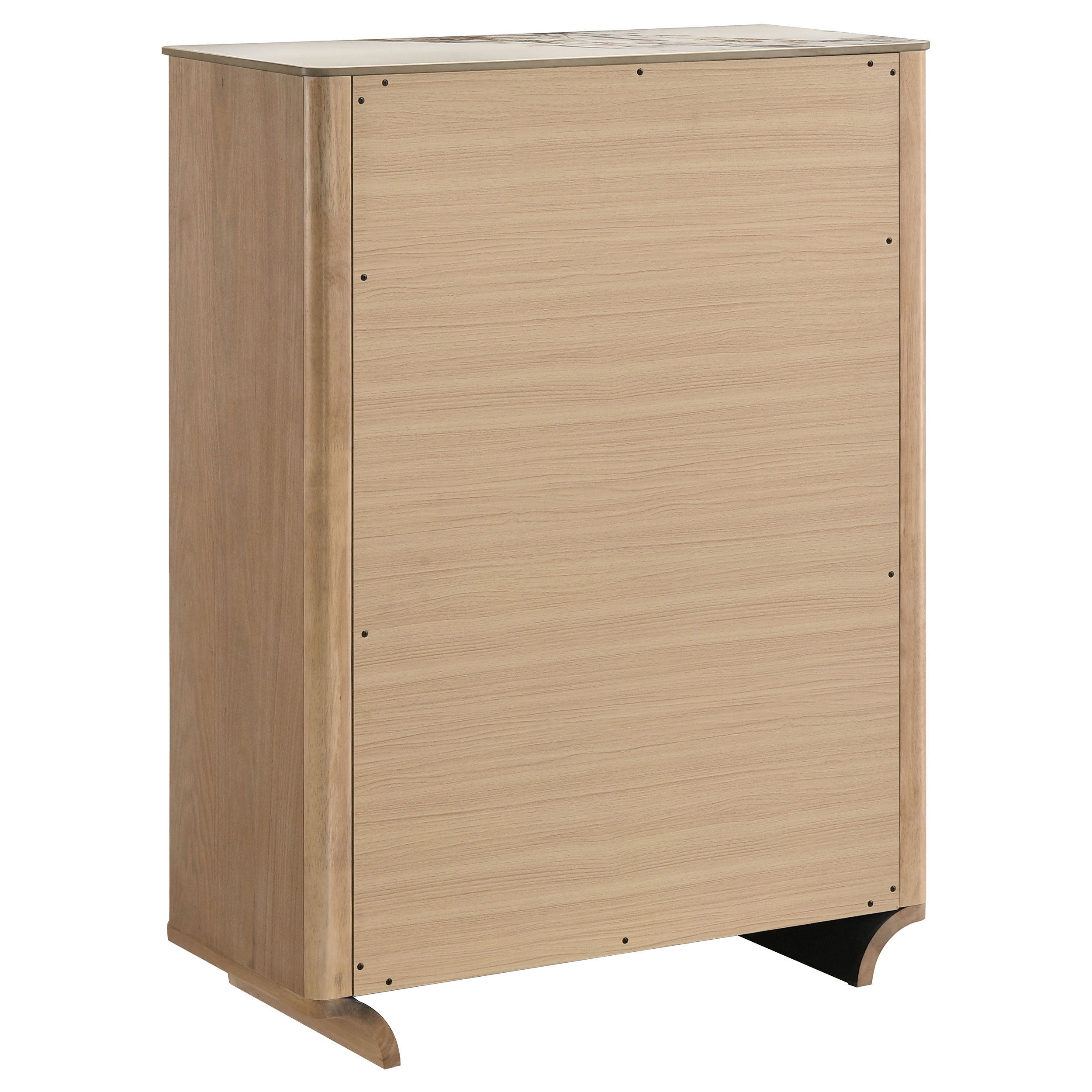 Leanne 5-drawer Sinter Stone Top Chest of Drawers Light Oak — view 6