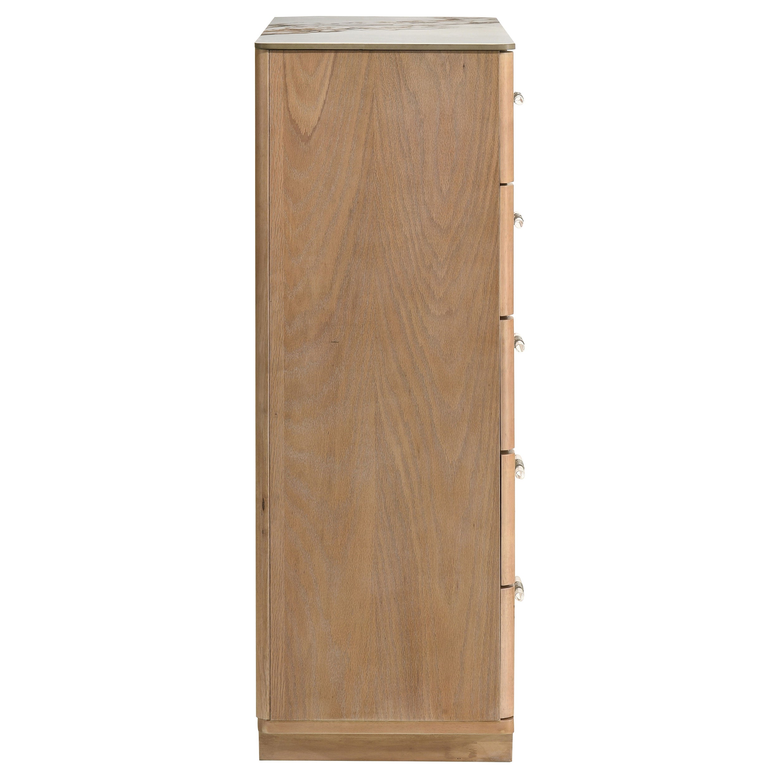 Leanne 5-drawer Sinter Stone Top Chest of Drawers Light Oak — view 9