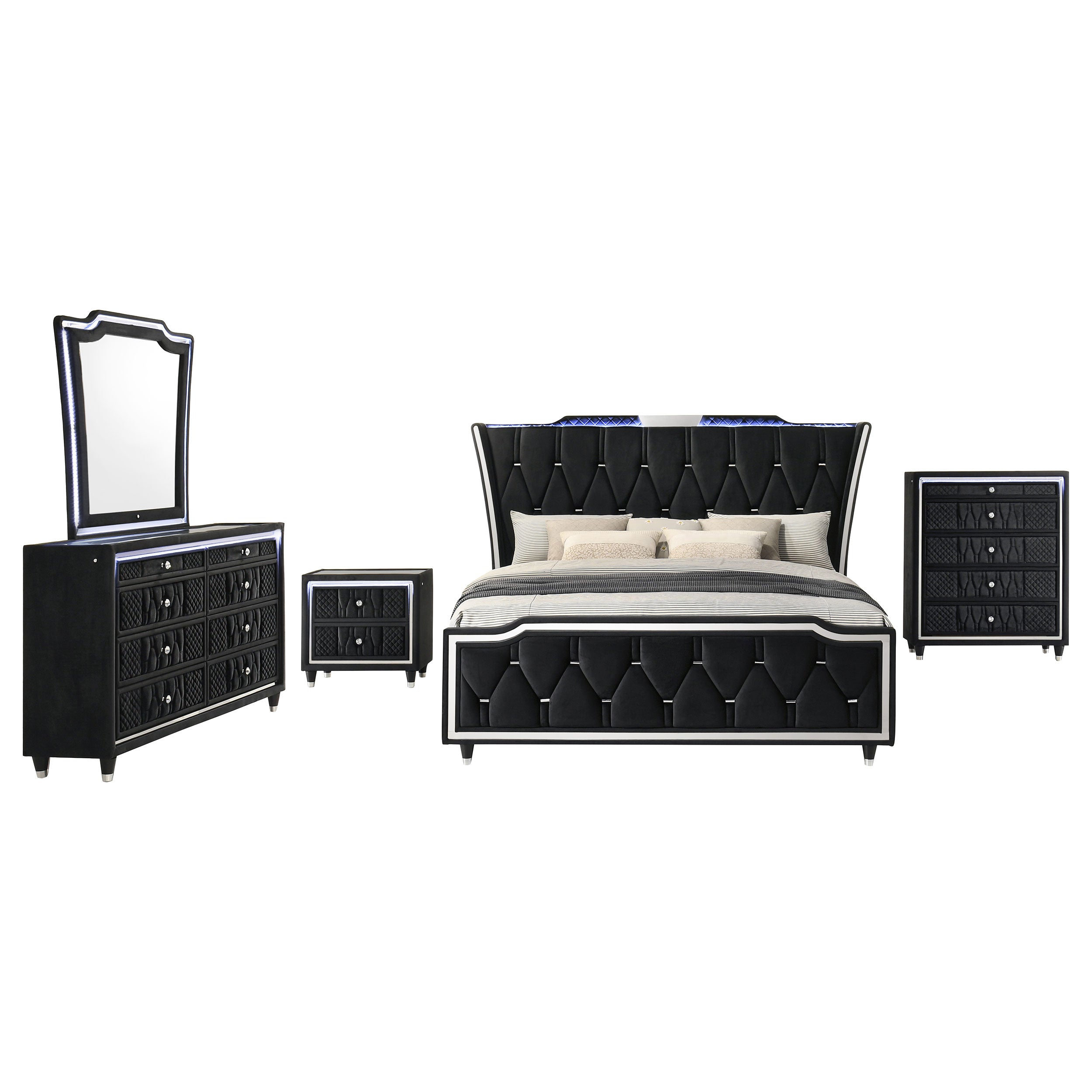 Lorient 5-piece California King Bedroom Set Black — view 2