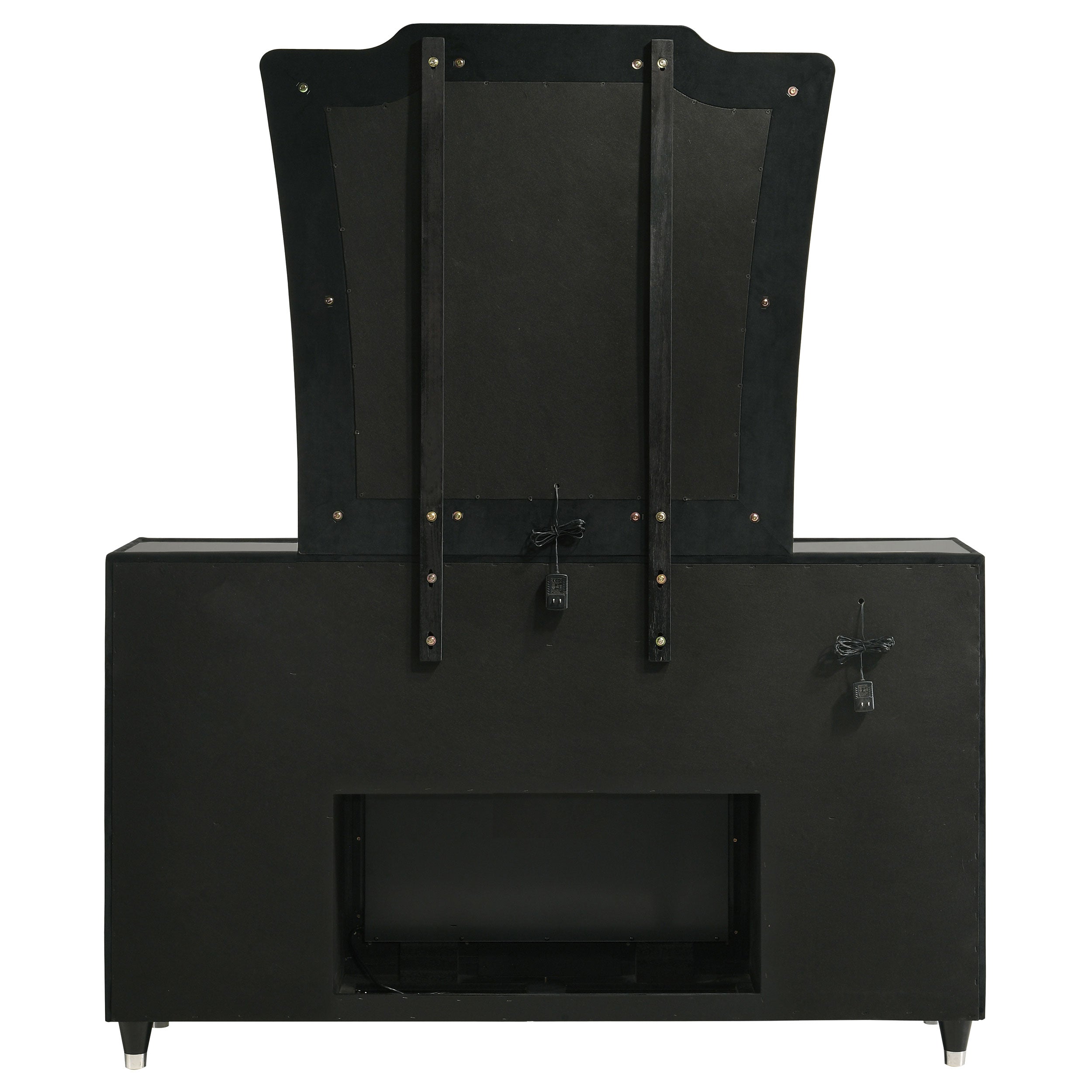 Lorient 8-drawer LED Flame Box Dresser and Mirror Black — view 7
