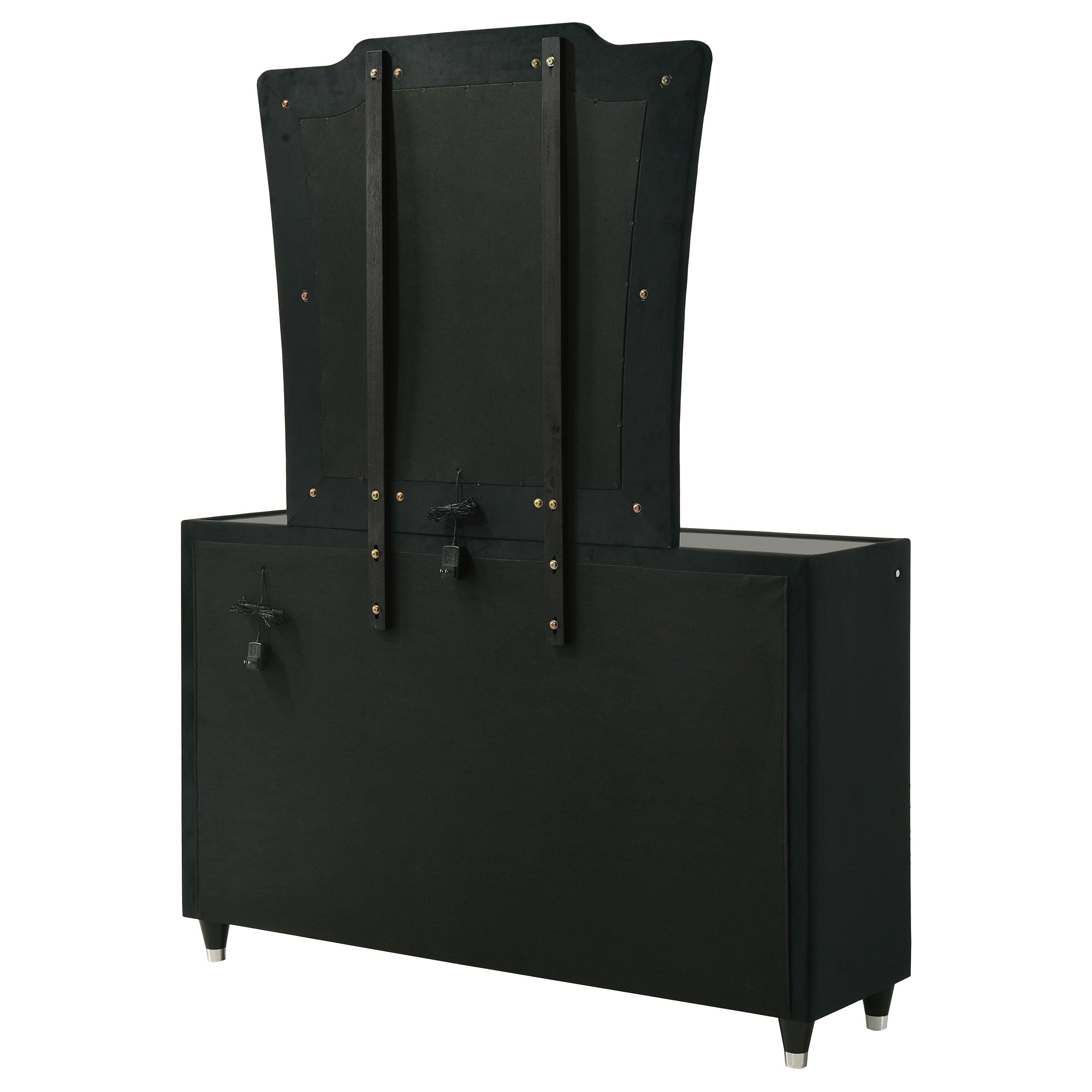 Lorient 8-drawer LED Dresser with Mirror Black — view 8